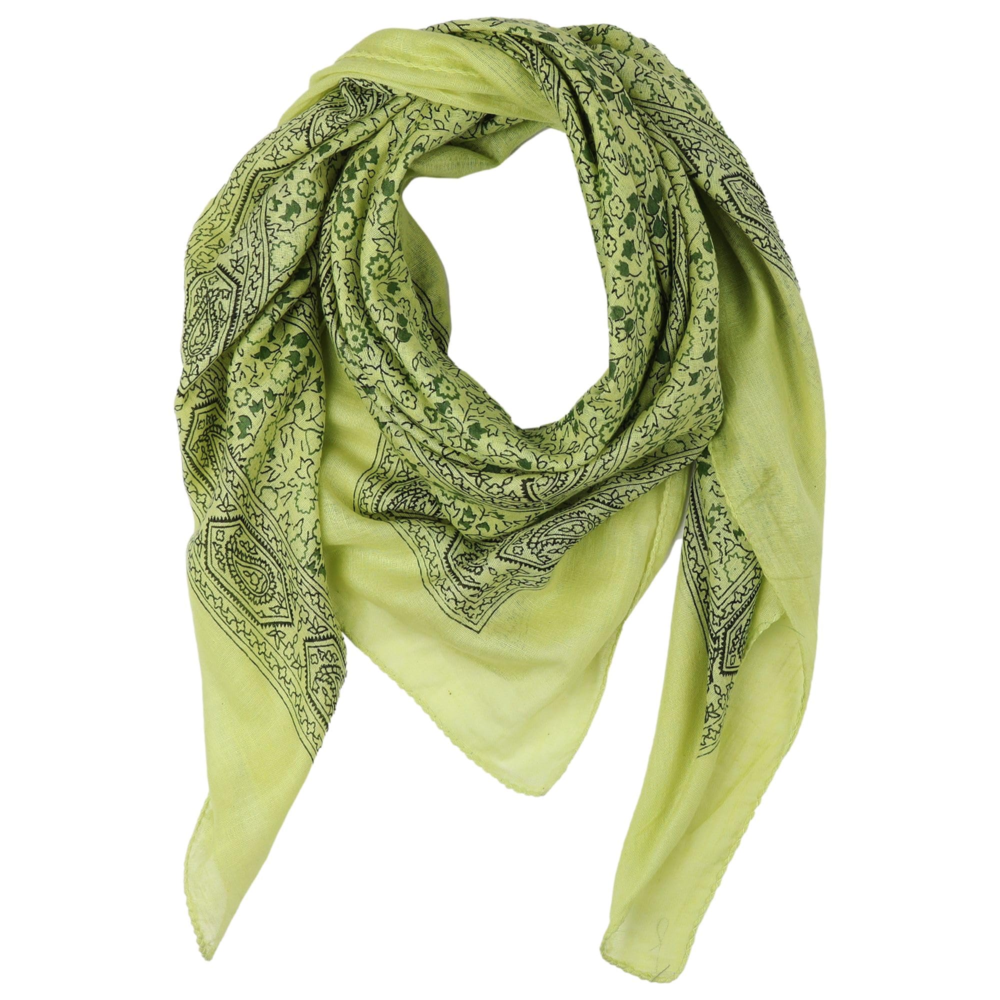 Freak Scene Cotton Scarf - Indian pattern 1 - yellow light 2 - squared kerchief