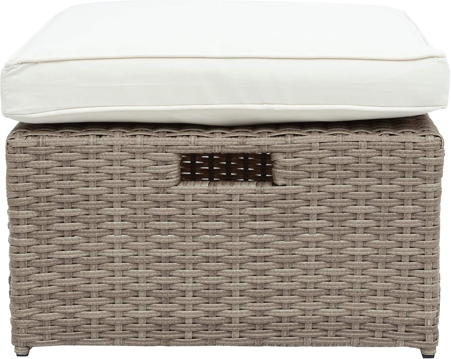 HomSof 6 Piece Outdoor Patio Furniture Conversation Set Wicker Ratten Sectional Sofa with Seat Cushions and Ottoman, Beige1, 4 Seater : Everything Else
