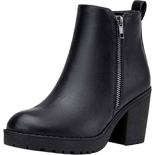 Vepose Women's 999 Fashion Platform Chunky Low Heel Chelsea Boots Ankle Booties