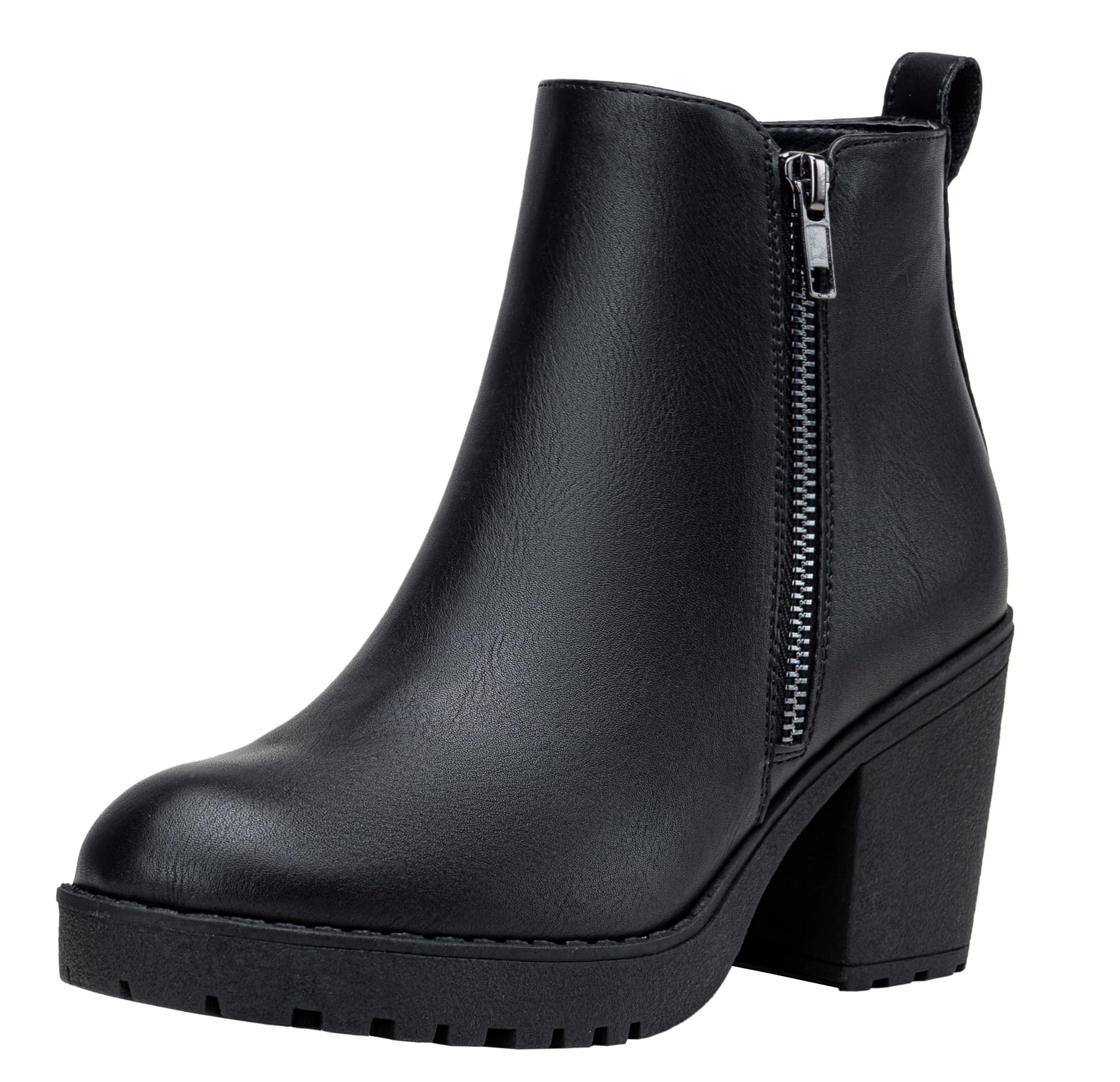 Vepose Womens Ankle Chunky Heeled Platform Booties