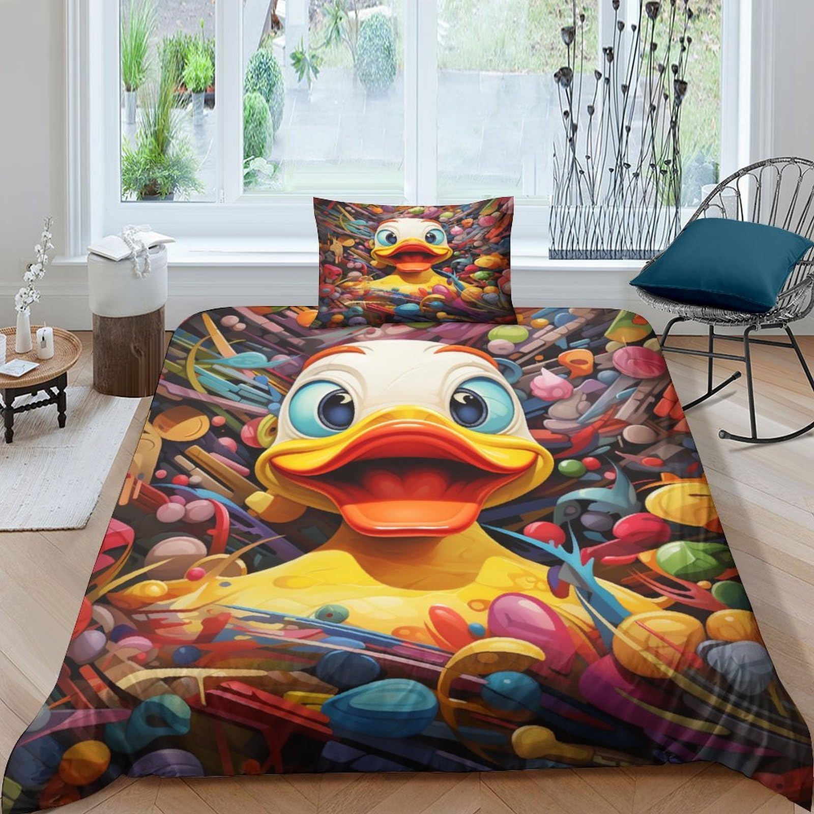GAOYUCHUN Duck Duvet Cover 3 PCS Hotel Quality Quilt Cover Bedding Sets Bed Covers with Pillowcases with Zipper Closure Breathable Stylish Comforter Single（135x200cm）