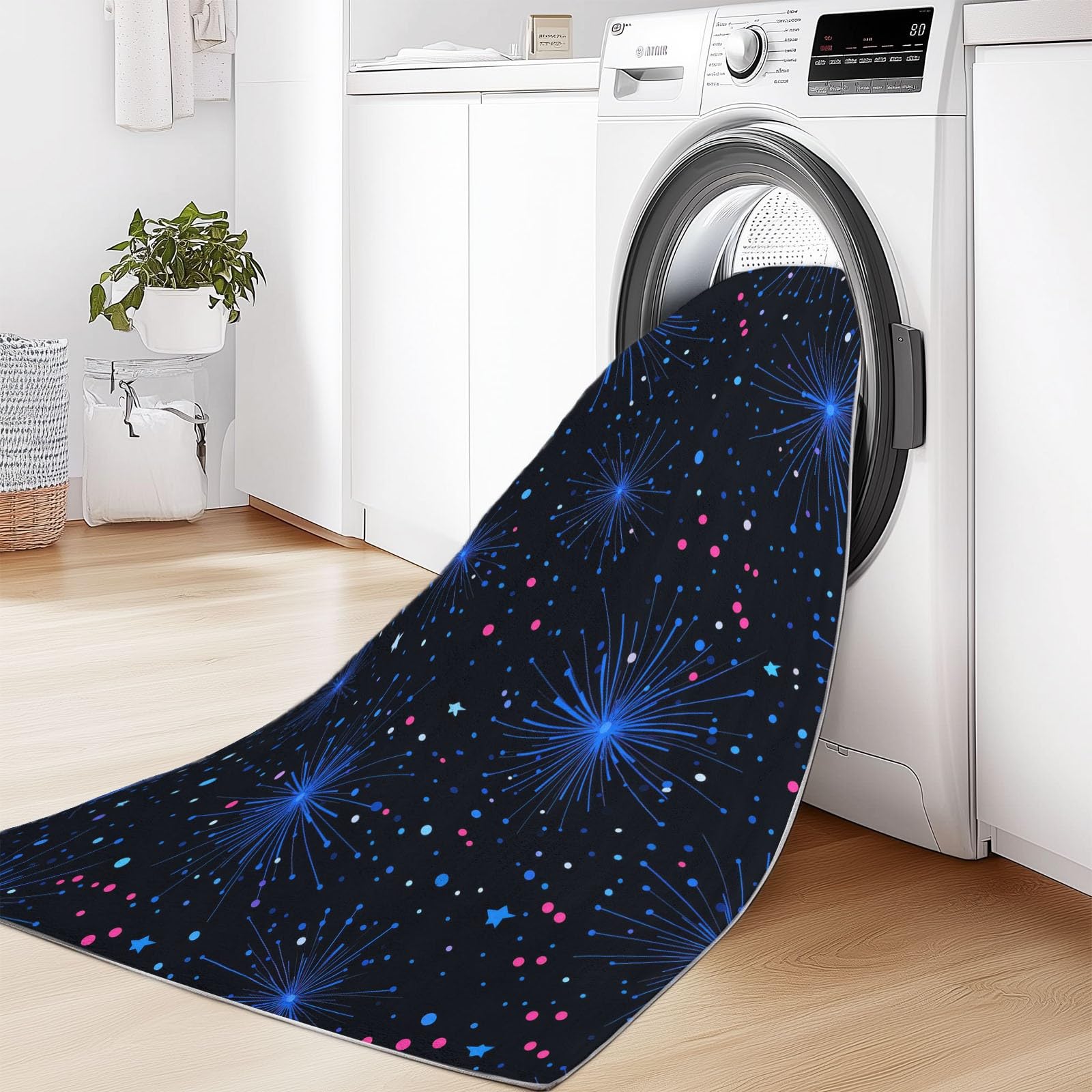Generisch Teppich Waschbar 120 x 170 cm,Sterne Sternenhimmel Nachthimmel Teppich, Kinderzimmer Gemälde rutschfest Zusammenklappbar Teppiche Gegend für Schlafzimmer Küche