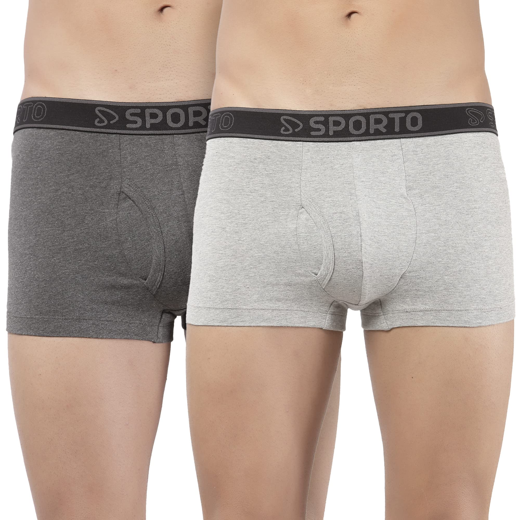 sporto Macho Super Combed Cotton 4-Way Strech Mini Trunk Pack of 2 (Colour May Vary)