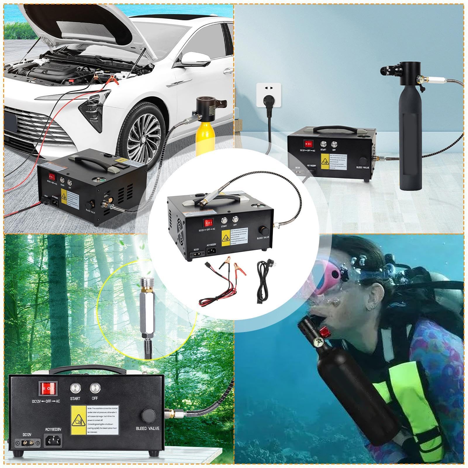 Inflador De Neumáticos Compresor De Aire Bomba Compresor Aire eléctrico | Bomba Para Neumáticos Para Neumáticos De Coche, Moto, Bicicleta, Camión, SUV Y Balones Deportivos