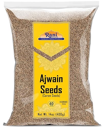 Rani Ajwain Seeds Carom Bishops Weed Especia entera 14 oz 400 g Todo Natural Vegano Apto para gluten Sin OMG Origen indio