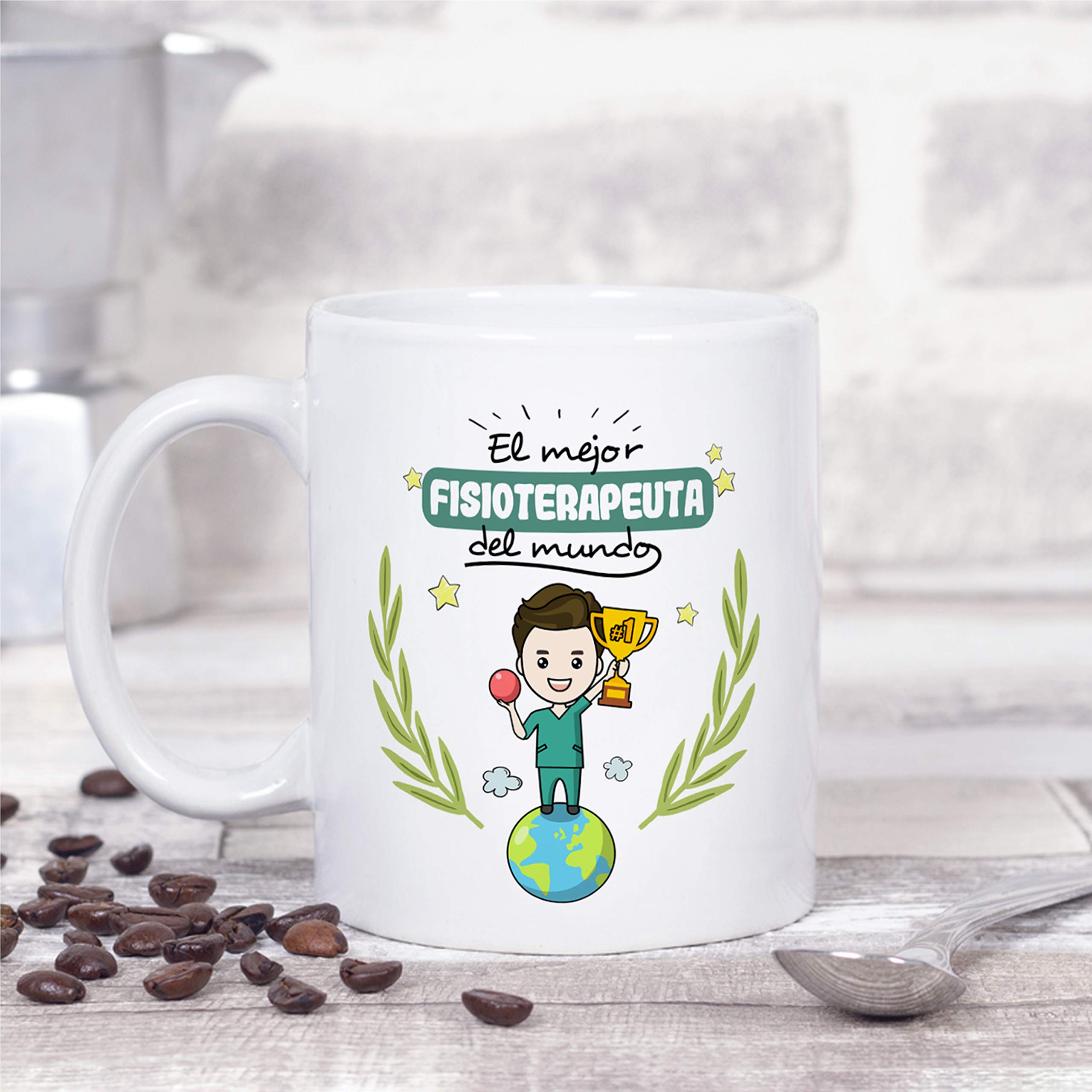 MUGFFINS Taza Fisioterapeuta Hombre (Mejor del Mundo) - Regalos Originales y Divertidos de Fisioterapia — view 3
