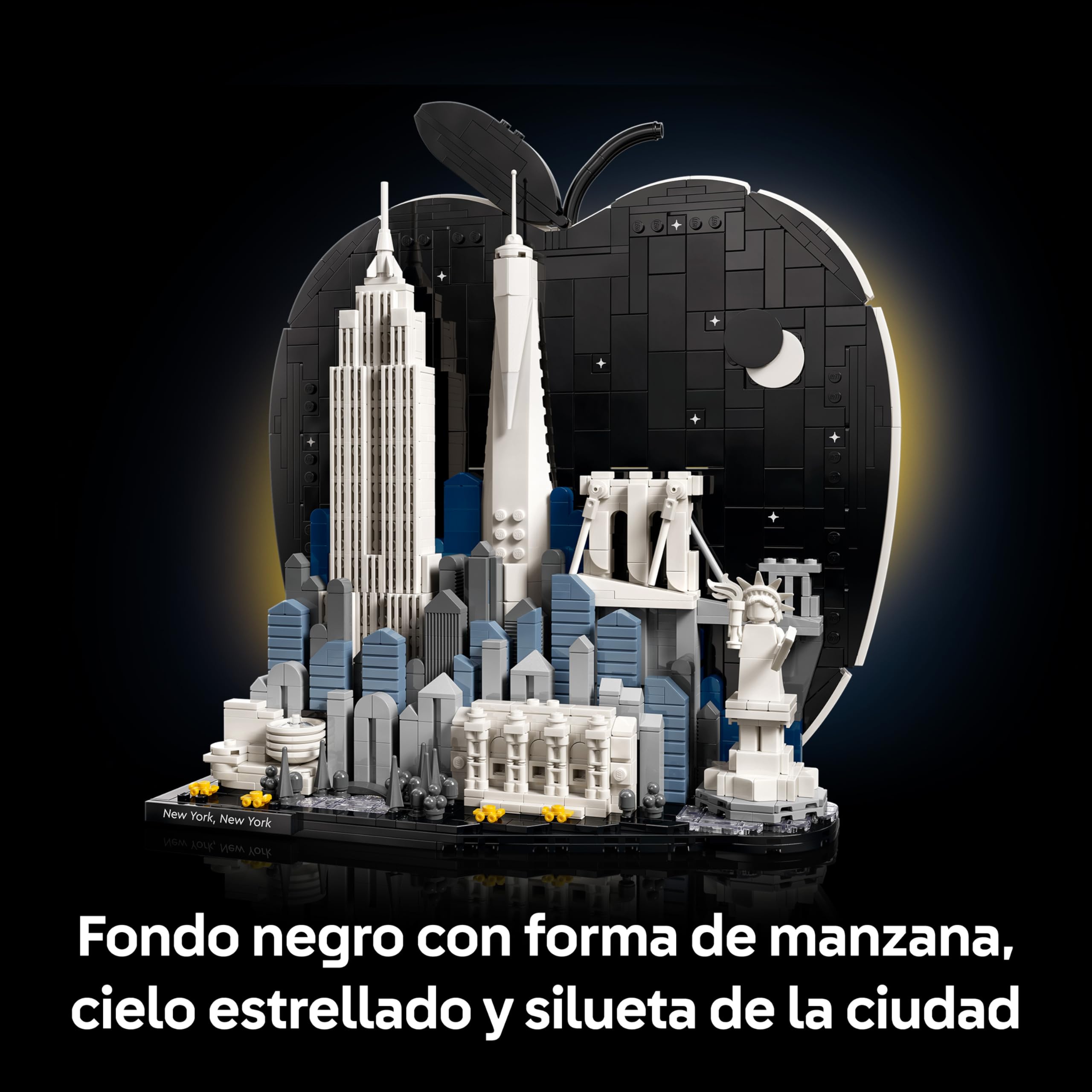 LEGO Architecture Ciudad de Nueva York: La Gran Manzana – Maqueta en Miniatura – Decoración de la Estantería con Estatua de la Libertad y Empire State – Regalo para Amantes de los Viajes – 21066