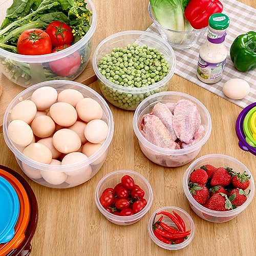 Miniatura 8 de shopwithgreen Cuencos de almacenamiento de plástico con tapas, diseño de acceso rápido, cuencos de cocina para almacenamiento de alimentos, cuencos