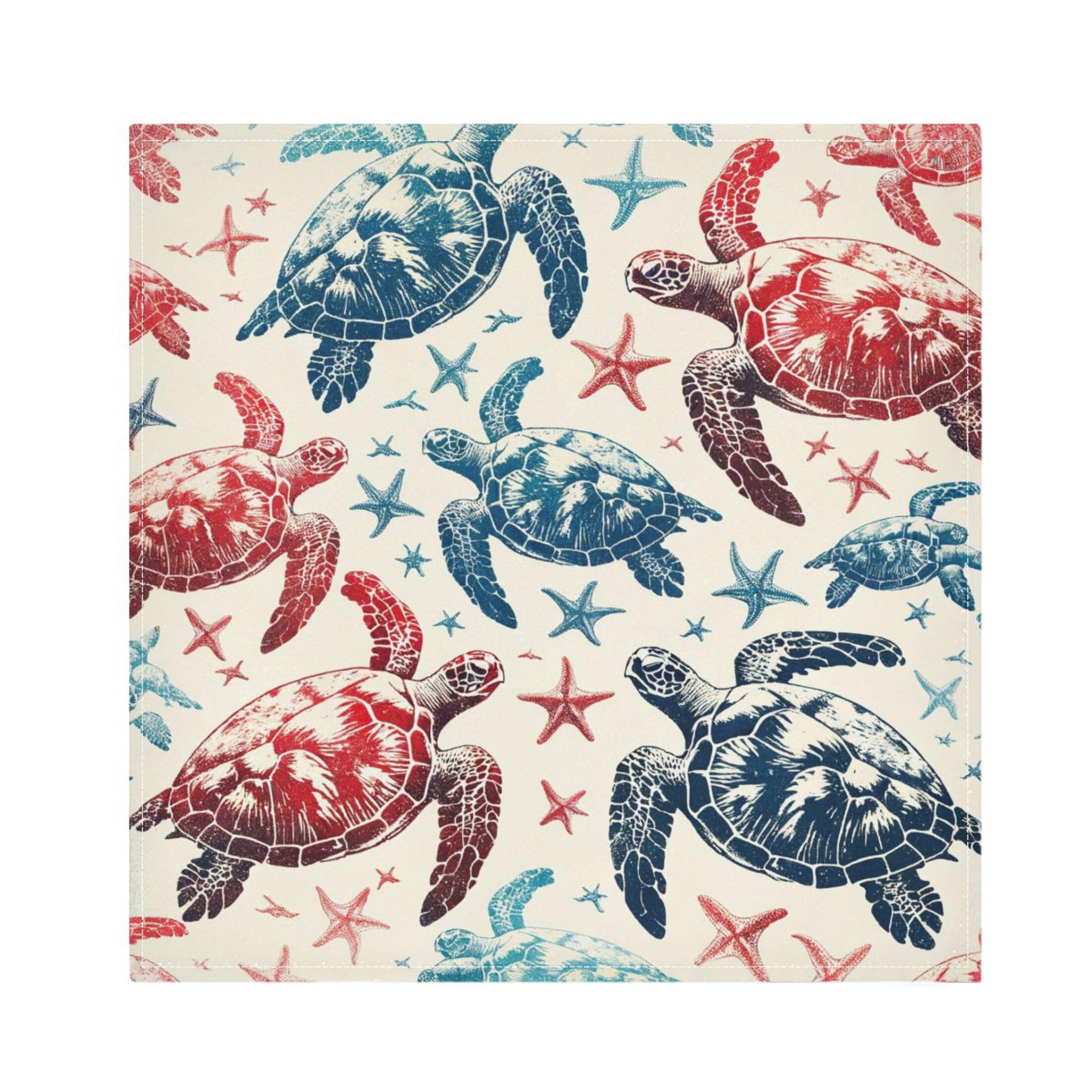 Fuauuyl Cloth Napkins Set of 6 Sea Turtles Dinner Napkins 20x20 in, Washable & Reusable Fabric Table Napkin for Dining Parties Holiday, Eco-Friendly