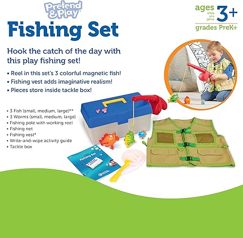 Miniatura 6 de Learning Resources Juego de pesca de simulación y juego: 11 piezas, a partir de 3 años, juguetes de simulación para niños pequeños, juguetes de