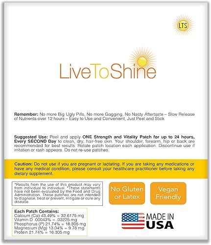 Miniatura 6 de Live To Shine Paquete de parches D de curcumina de cúrcuma y calcio y magnesio, sigue moviéndose, mantente fuerte, suministro para 30 días cada