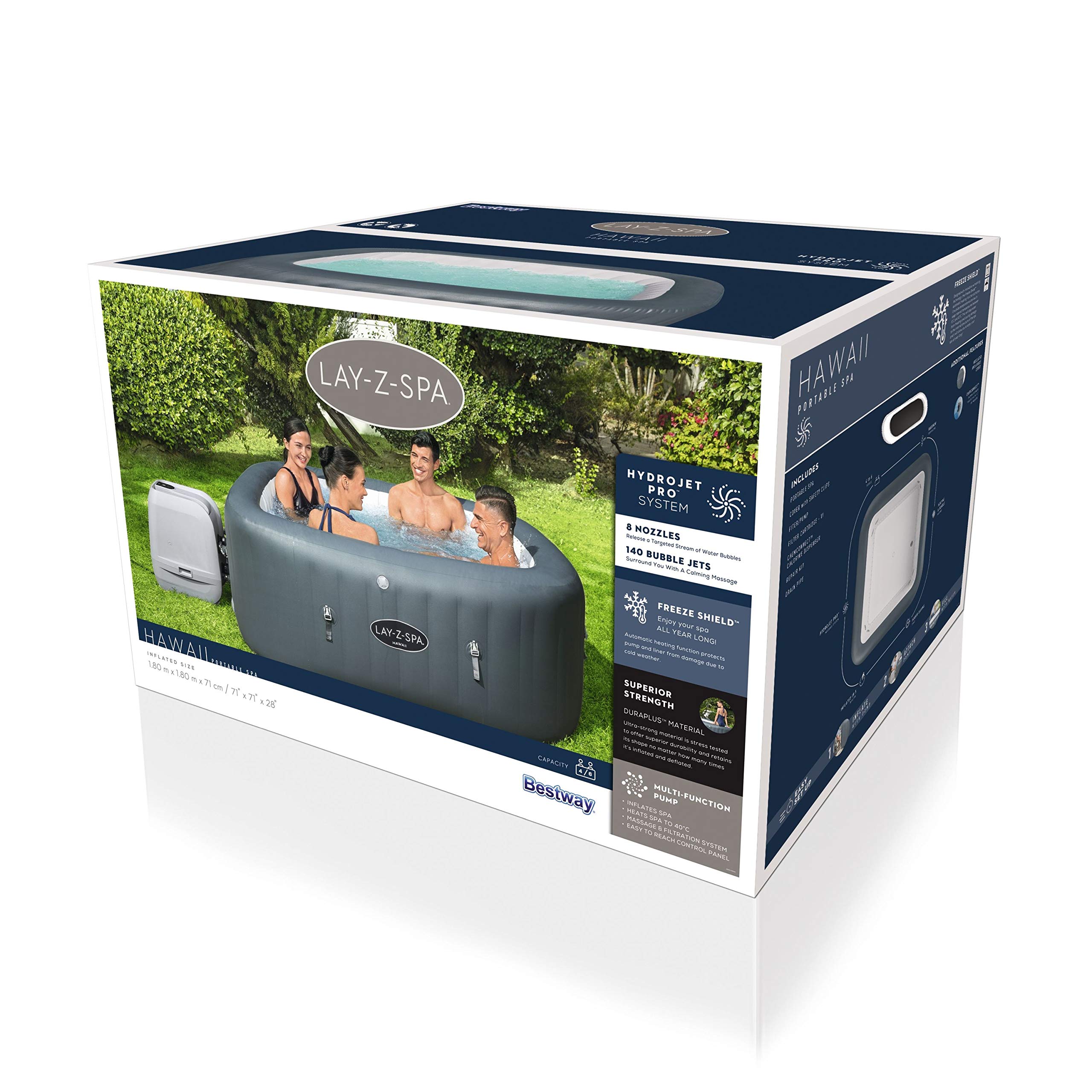 Bestway 60031 Minipiscina idromassaggio gonfiabile Hawaii Lay-Z-Spa HydroJet Pro