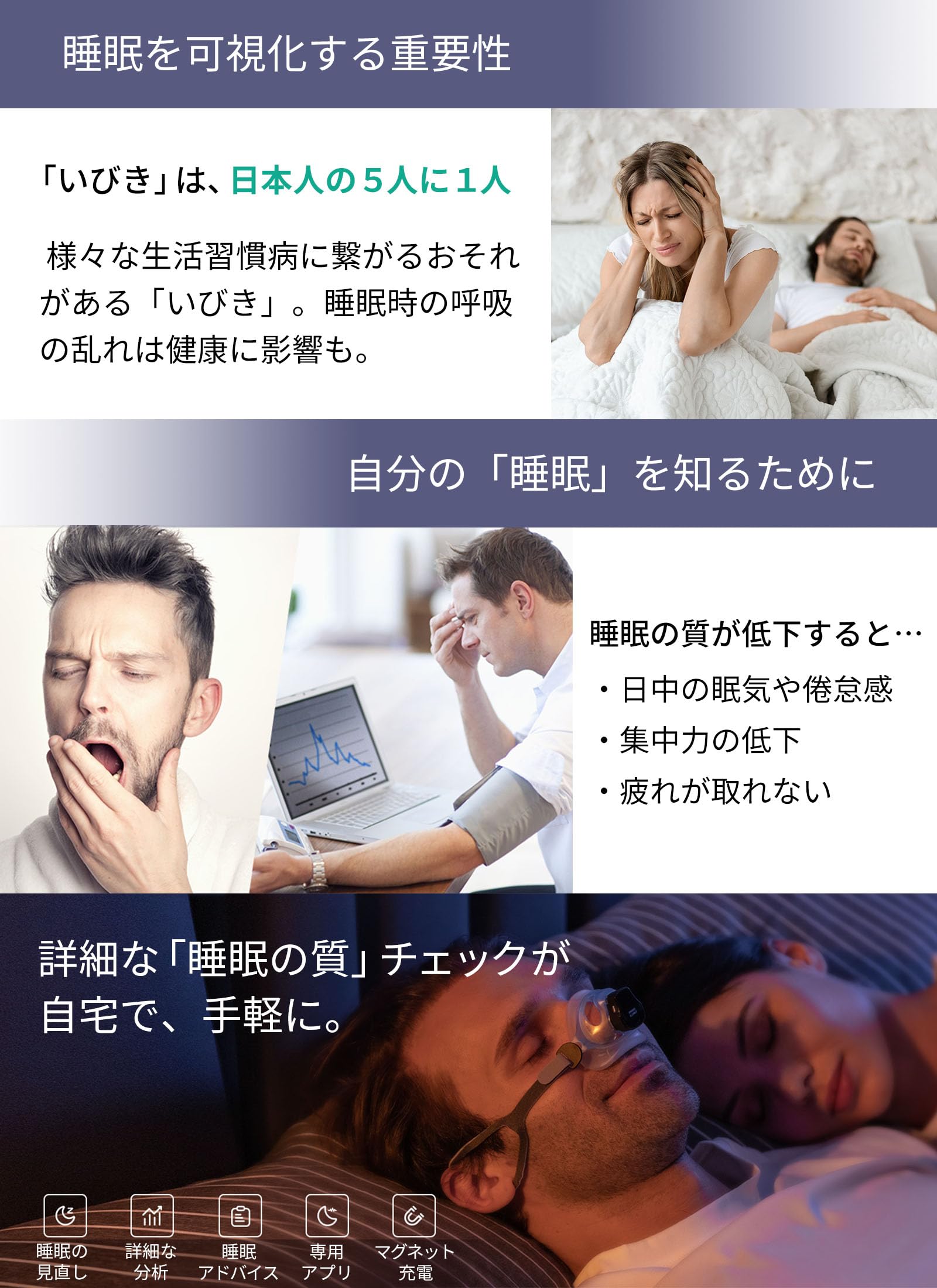 Amazon.co.jp: いびき いびき防止 グッズ SnoreCircle Sleepbreathe2