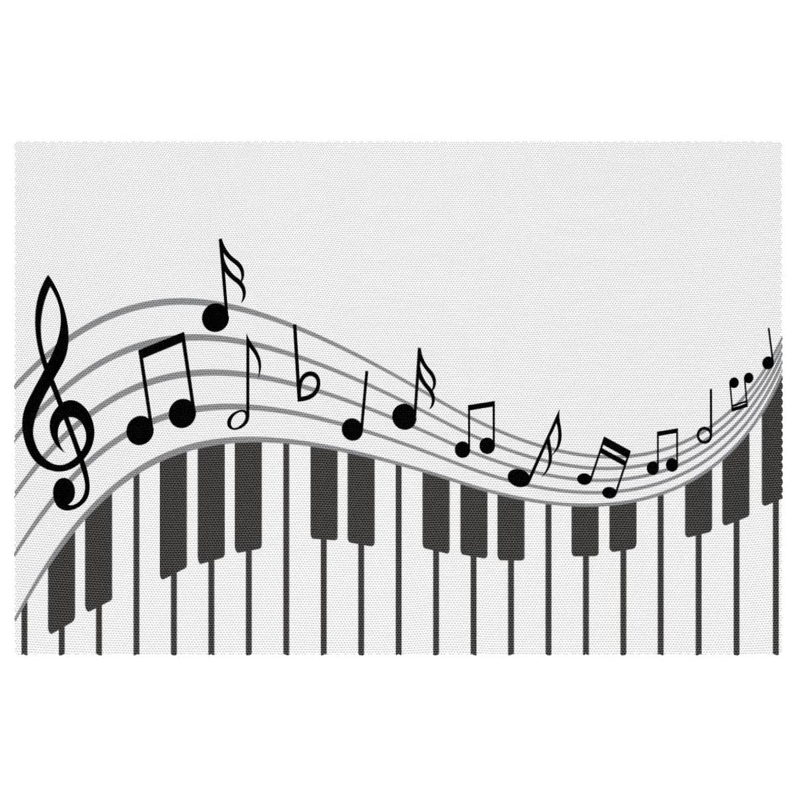 Sets de table motif musique en Oxford lavable pour protéger contre les taches