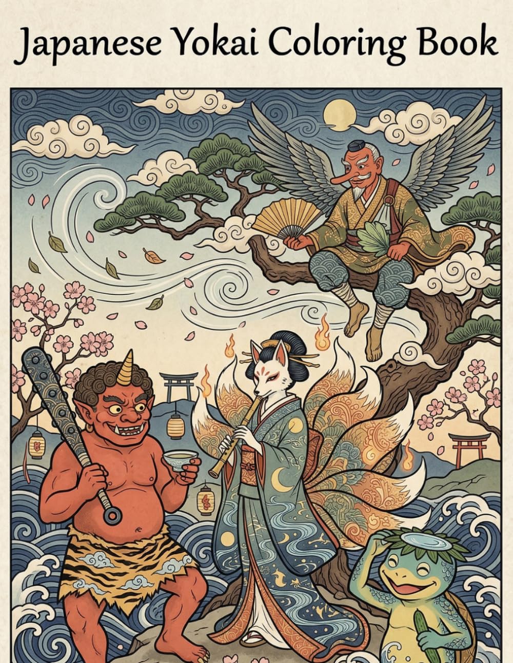 Japanese Yokai Coloring Book: A Relaxing Coloring Book Featuring Japanese Mythical Creatures