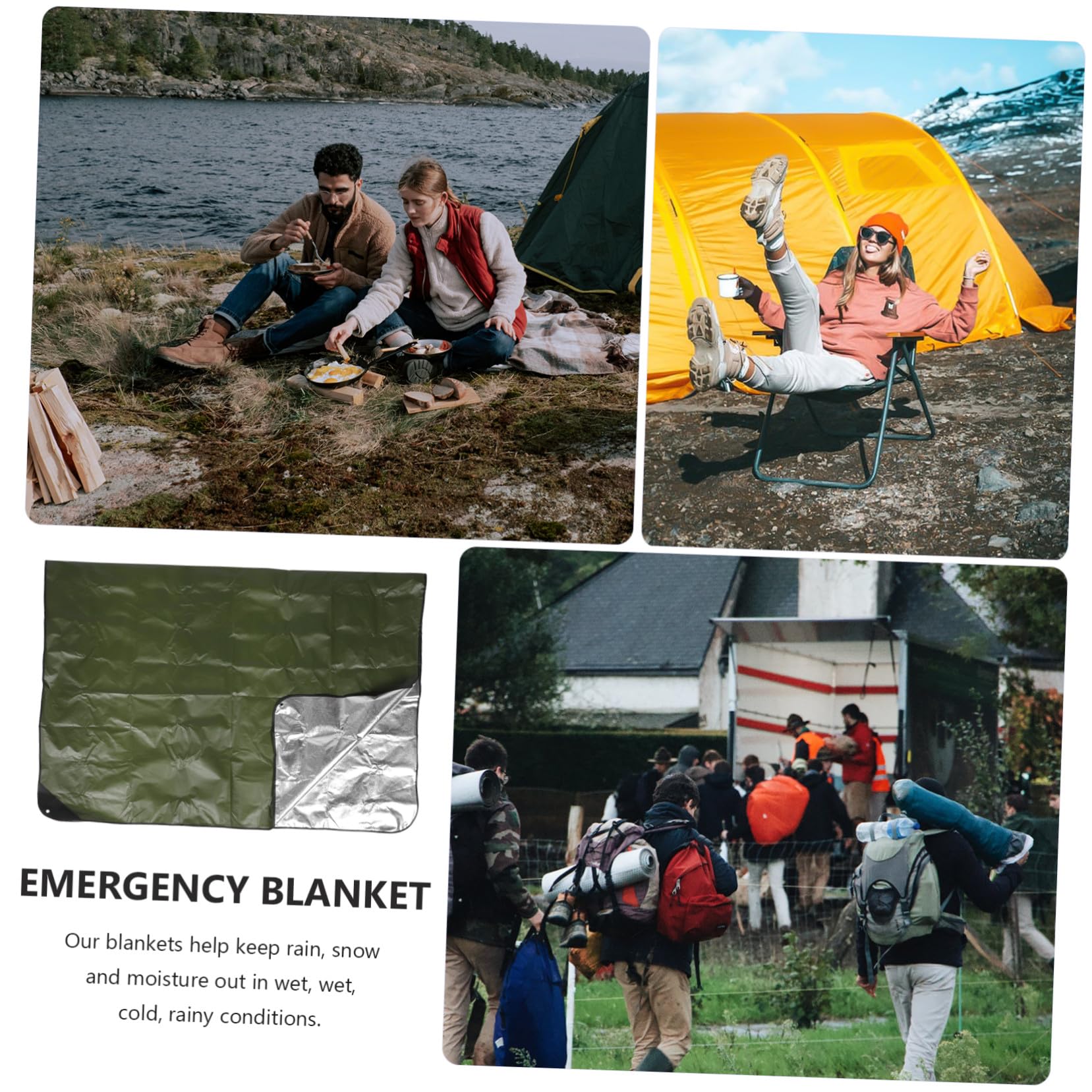 Térmica y Cortavientos para Camping y Emergencia Aislante Térmico Multifuncional para Picnic Senderismo y Actividades al Aire Color Verde