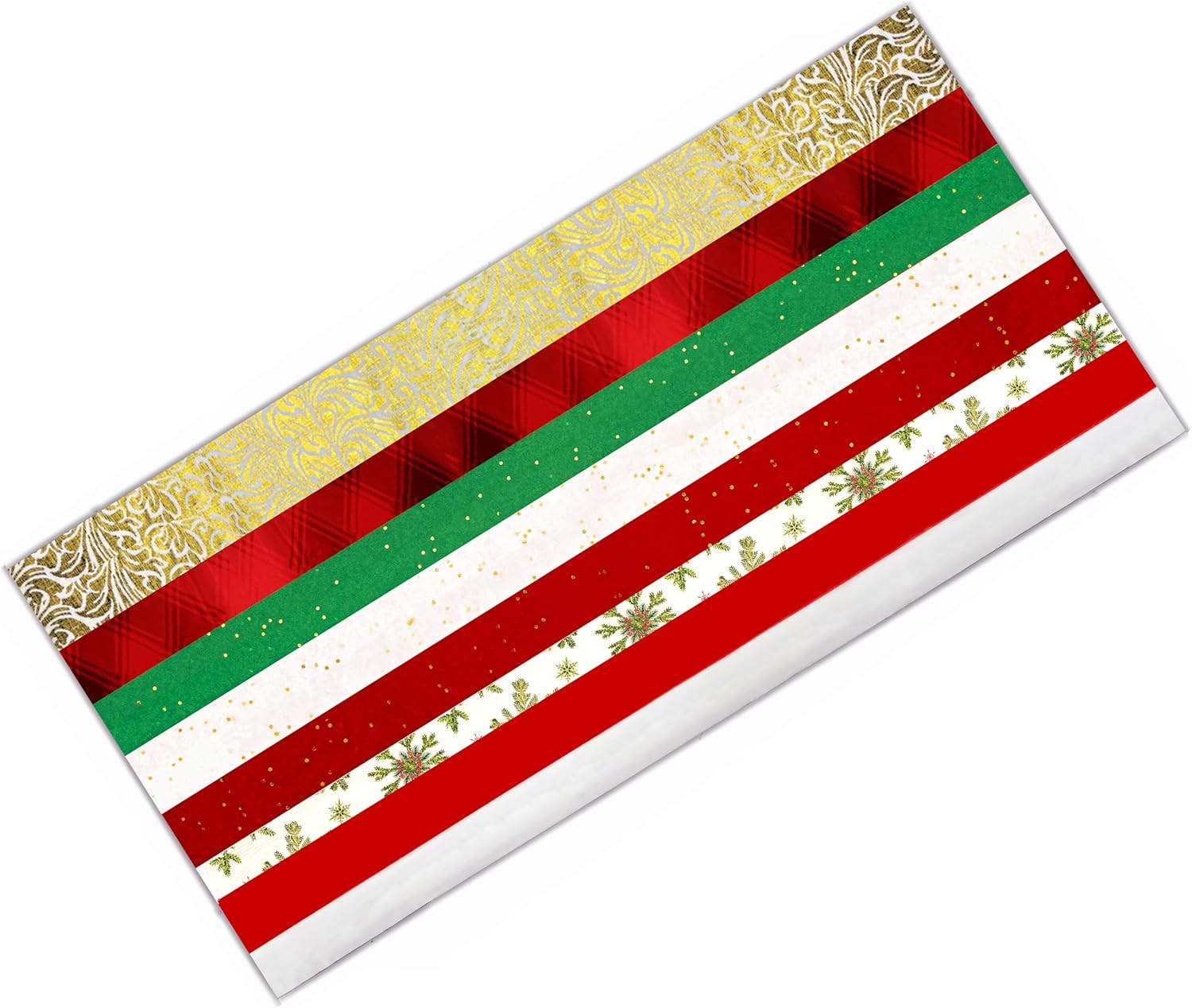 K-Kraft Premium No-Crease Christmas Tissue Paper Bulk Pack – 160 Sheets of Classic Holiday Designs for Gift Wrapping, Crafts, and Holiday Decor with Metallics, Glitter and Mylar