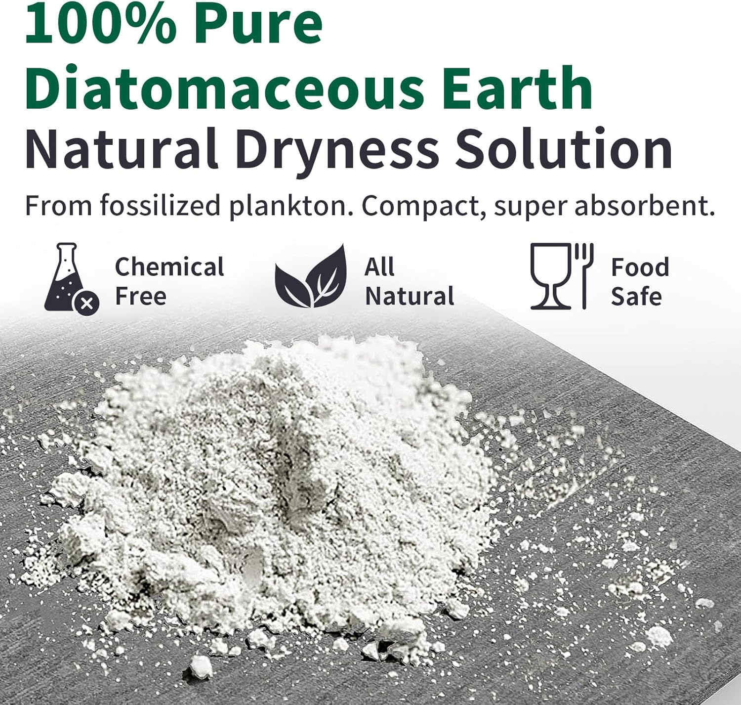 Large Stone Bath Mat, 31.5'' x 19.7'' Super Absorbent Diatomaceous Earth Bath Mat Large, Quick Drying Non-Slip Diatomite Stone Bath Mats for Bathroom, Easy to Clean (Dark Gray)