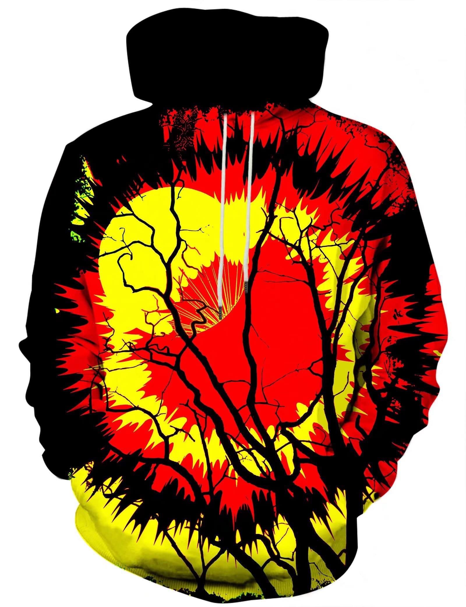 EOWJEEDUnisex Realistic 3D Printed Hoodies Unisex Long Sleeve Sweatshirts Pullovers for Men Women with Big Pockets