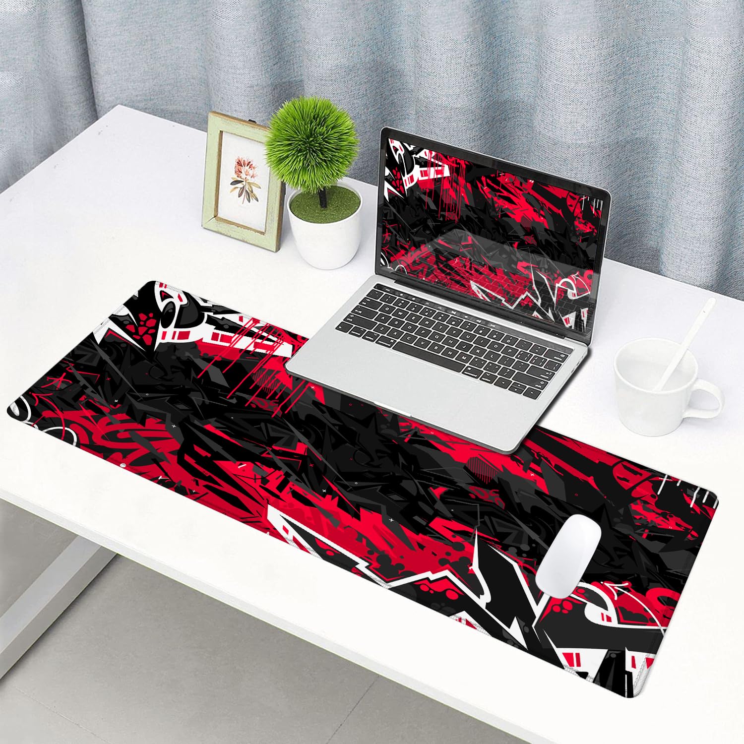 Rozszerzona podkładka pod mysz do gier, XXL, duża długa podkładka pod mysz pod klawiaturę komputerową, podkładka na biurko do gier biurowych, laptop, 30 x 10 cm, antypoślizgowa gumowa