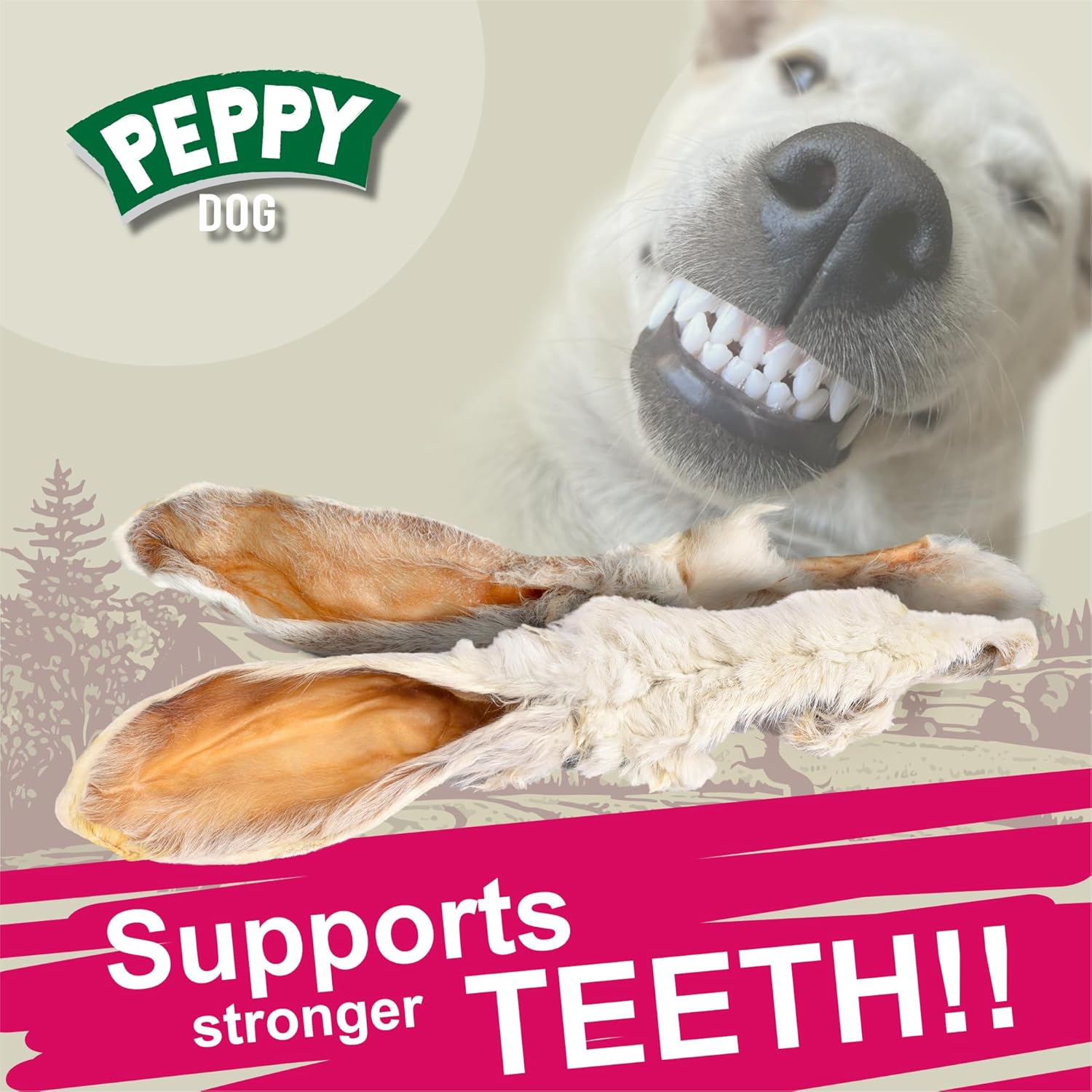 Rabbit Ears with Fur Dog Treats (200 pcs)| All-Natural, Hypoallergenic, Dehydrated Chews | Supports Dental Hygiene & Digestion | Ideal for Small, Medium & Large Dogs