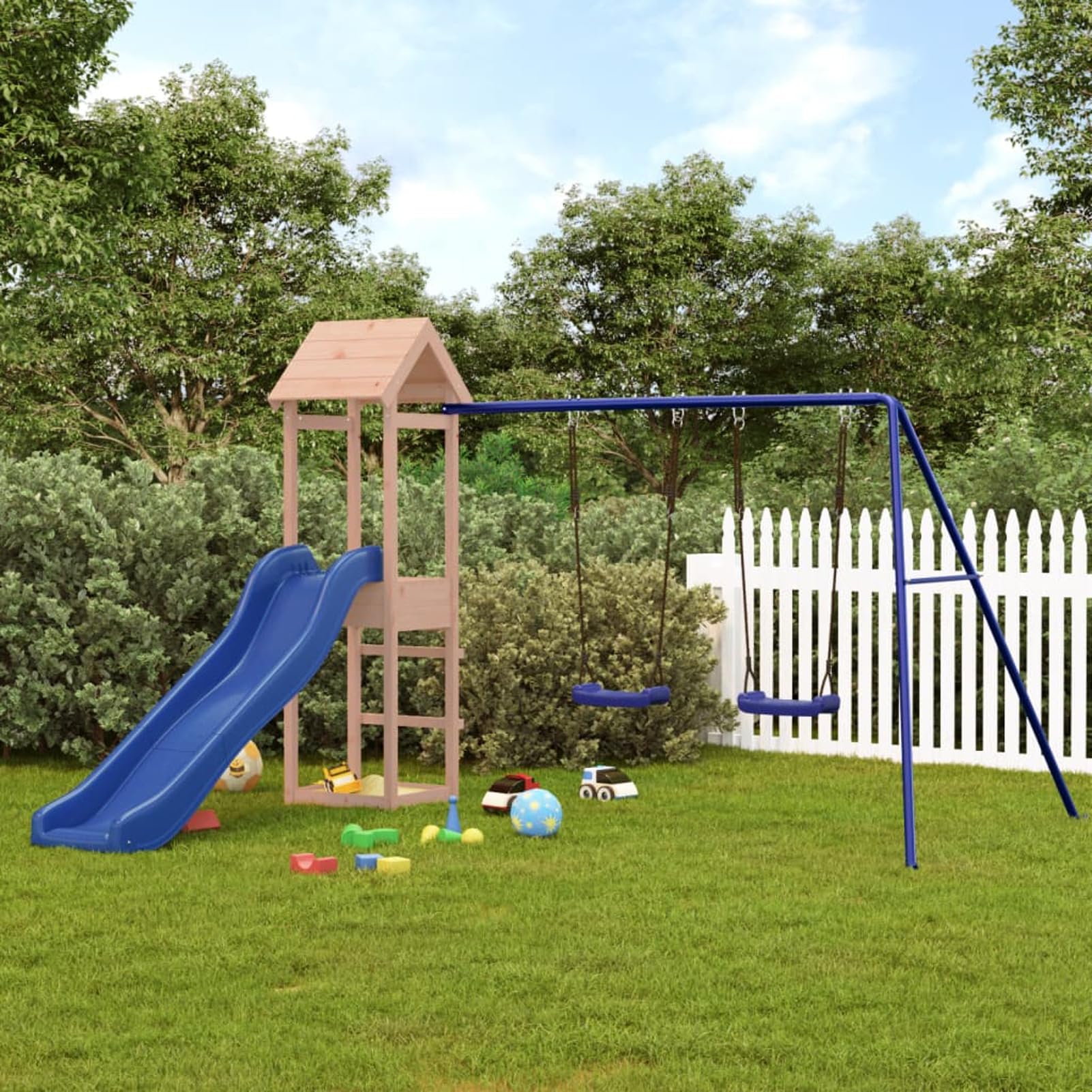 Parque Infantil de Casitas De Madera Infantiles Madera Maciza Douglas Columpio Ninos
