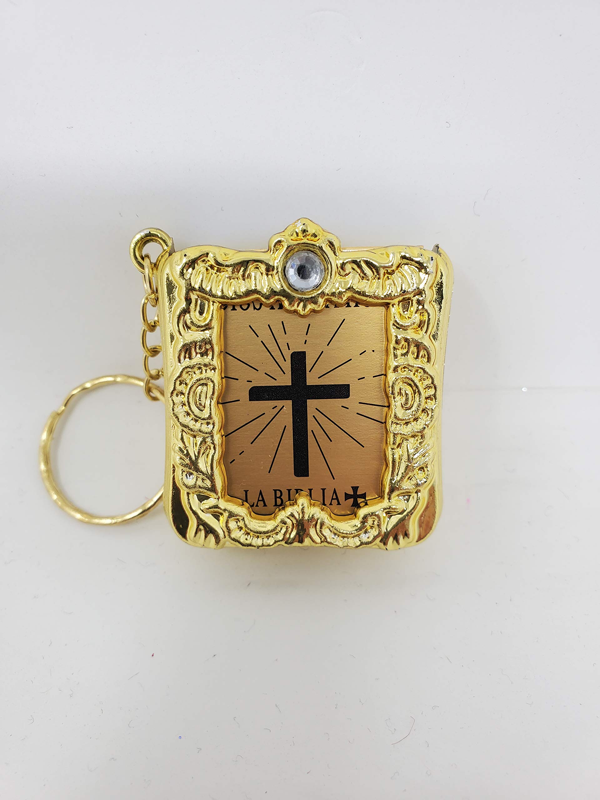 LACraftsBible Keychain Key Chain Religious Favor - Spanish - Gold (12 Pack)