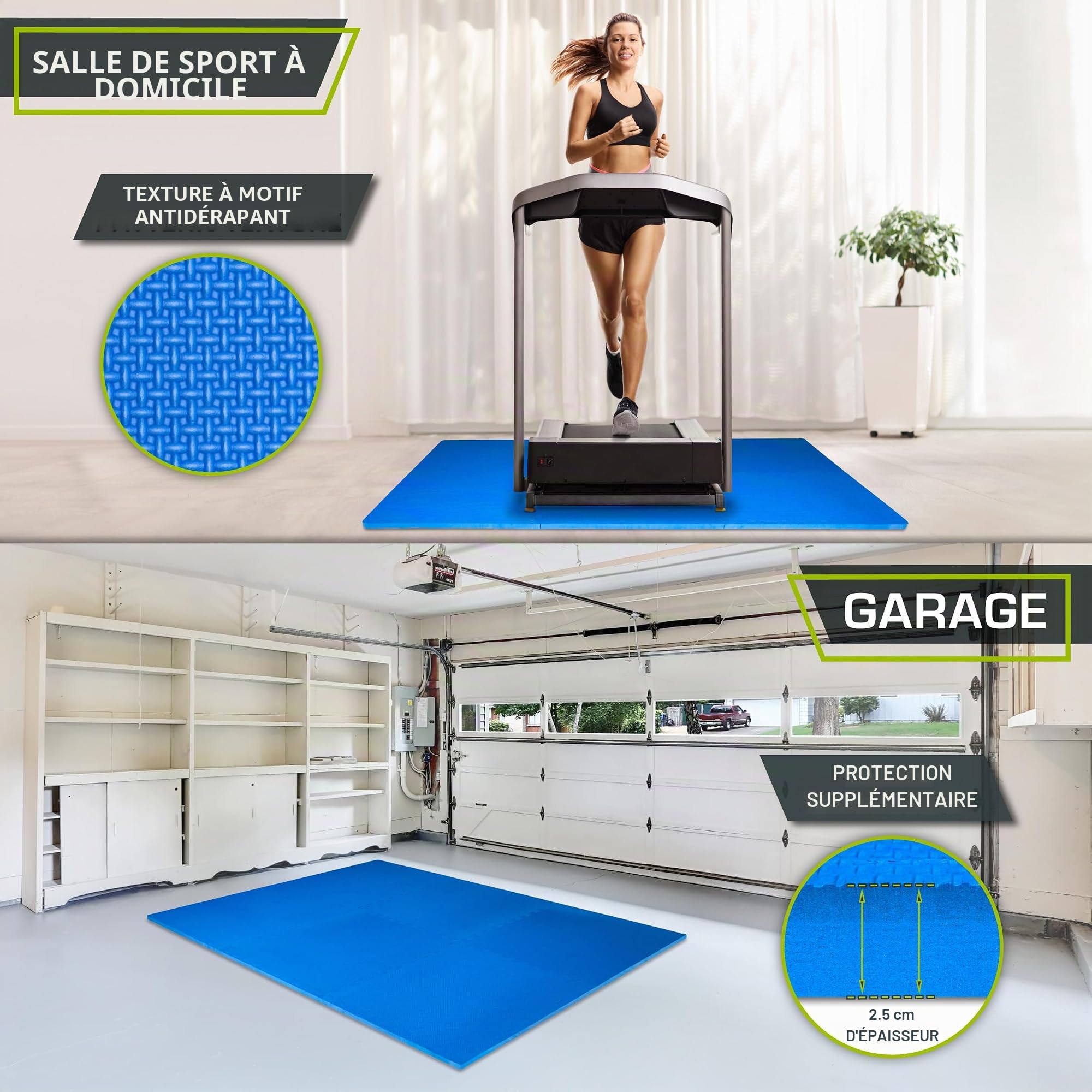 ProsourceFit Extra Thick Puzzle Exercise Mat ¾” and 1", EVA Foam Interlocking Tiles for Protective, Cushioned Workout Flooring for Home and Gym Equipment