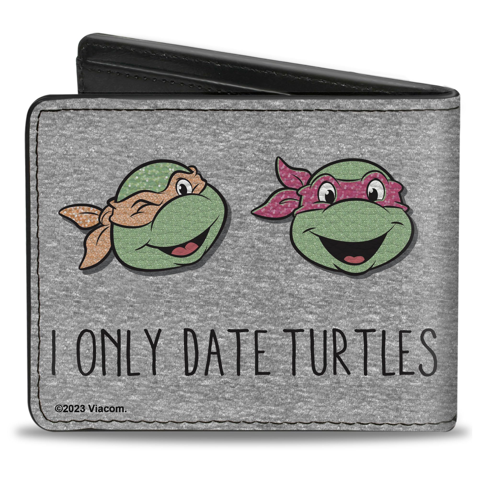 Buckle-Down Nickelodeon Wallet, Bifold, Teenage Mutant Ninja Turtles I Only Date Turtles Expressions, Vegan Leather