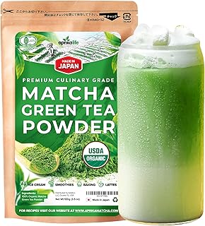 100% Organic Matcha Green Tea Powder - Premium Japanese Matcha - Best for Delicious Matcha Latte, Yummy Smoothie, Desserts & Baking - No Sugar Added - 3.5 oz (100g) - by AprikaLife