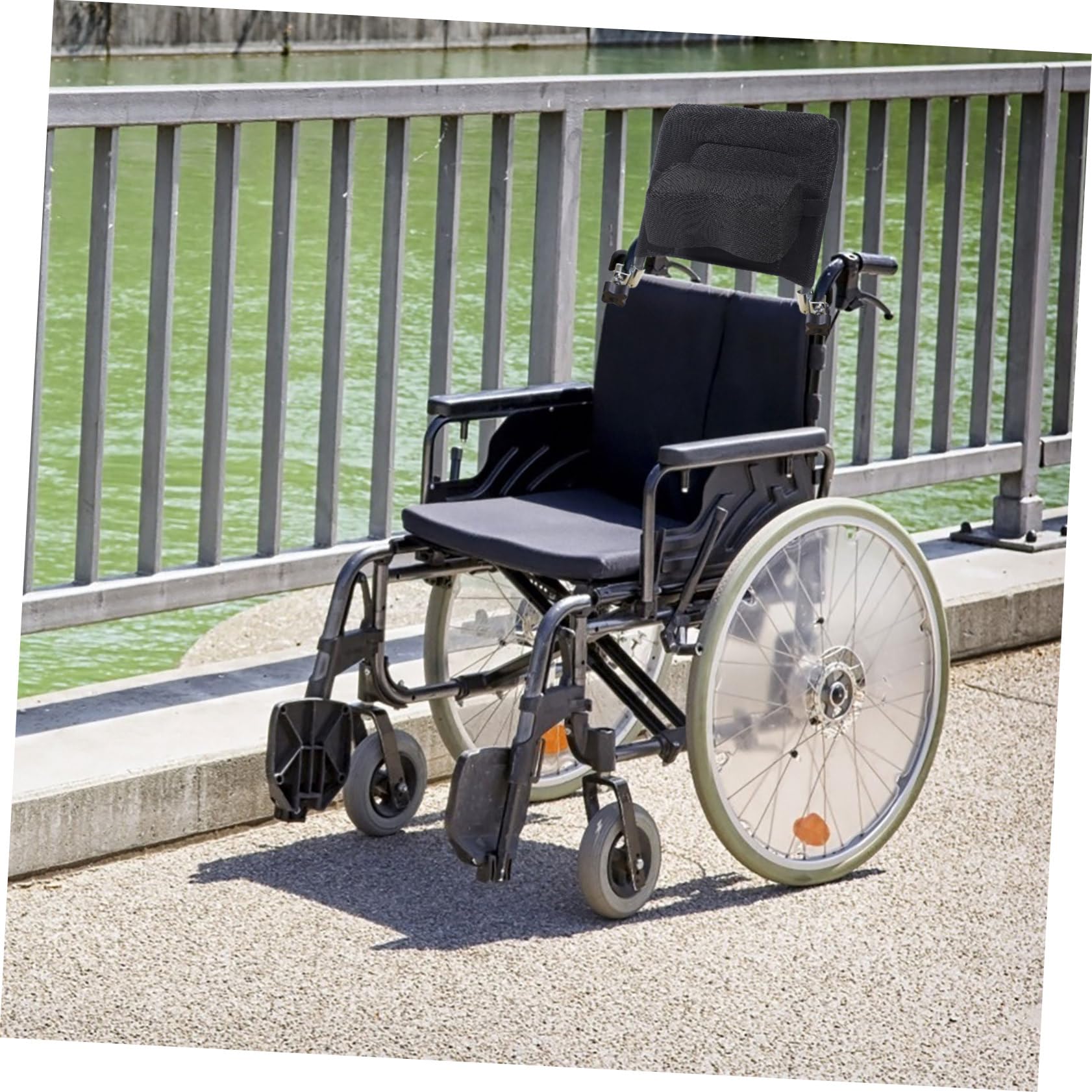 Respaldo de Silla de Ruedas Negro de Malla y Acero al Carbono | Accesorio para Silla de Ruedas, Relleno Suave y Acabado Fino, Ajuste de Respaldo Elevable y Uso Diario