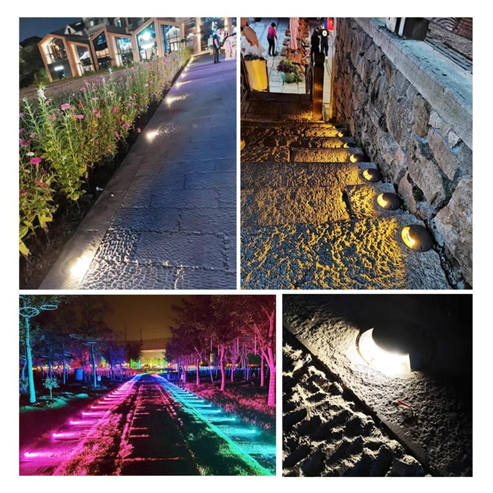 Luci A LED A Bassa Tensione per Esterni, Luci da Terra Ip66 Impermeabili, Illuminazione Unilaterale per Vialetti, Terrazze, Gradini, Sentieri, Giardini, Luci Interra,Red-4W-AC24V