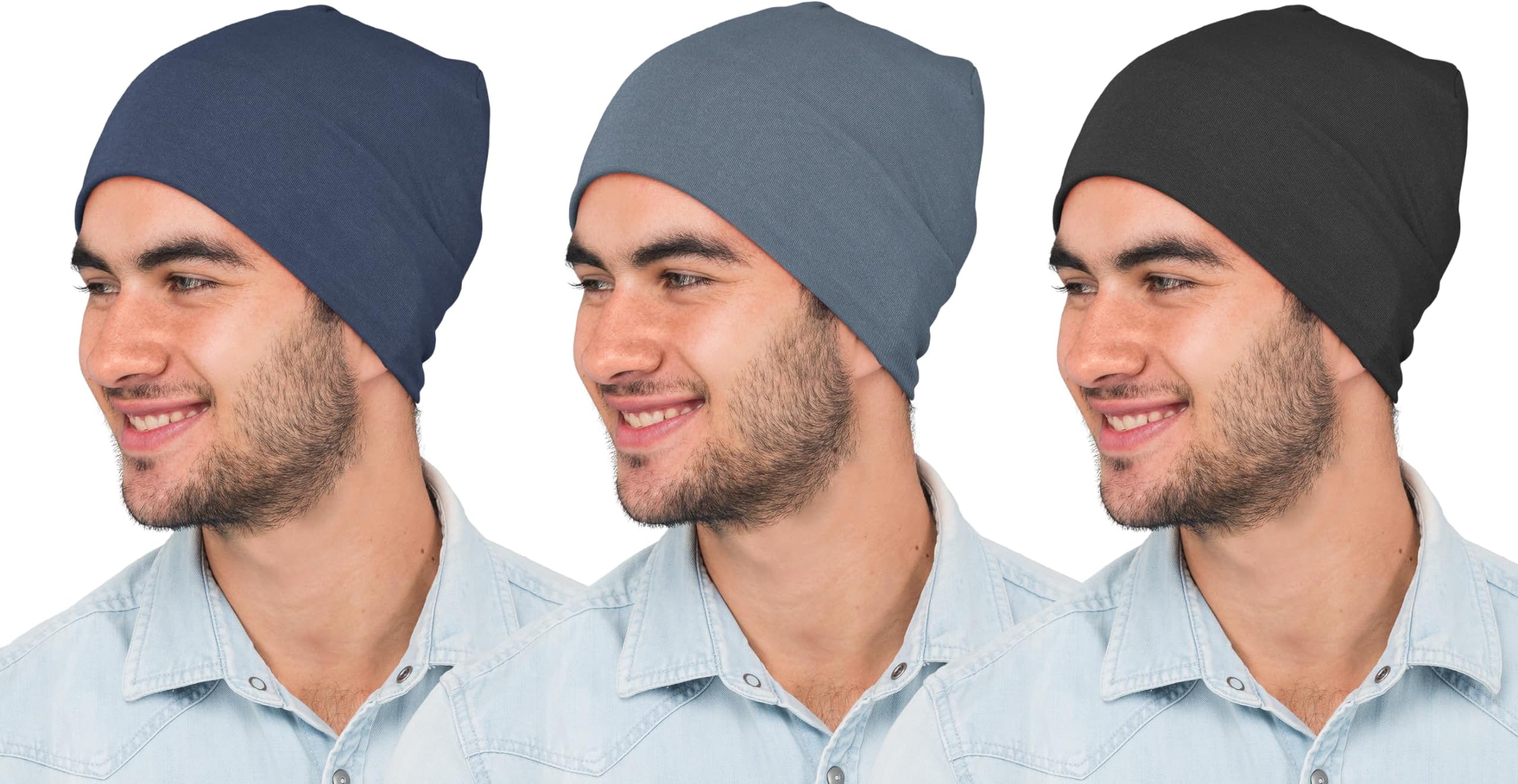 Unisex Helmet Skull Cap for Bikers & Cycling, Cotton Head Caps, Hair Inner Helmet Cover Cap for Men Women, Skull Cap Pack of 3pcs combo