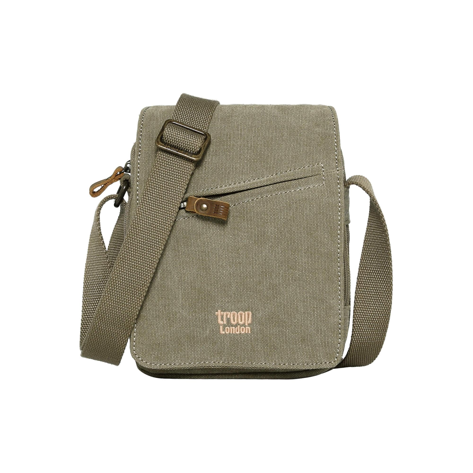 Troop London Unisex Khaki Trp0239 Classic Canvas Across Body Bag