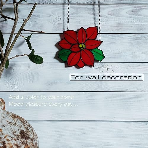 Miniatura 9 de WeDcpcin Decoración navideña de flores de loto para colgar en la ventana, paneles de ventana de regalo de cumpleaños para mamá, mujer y amigos (azul)