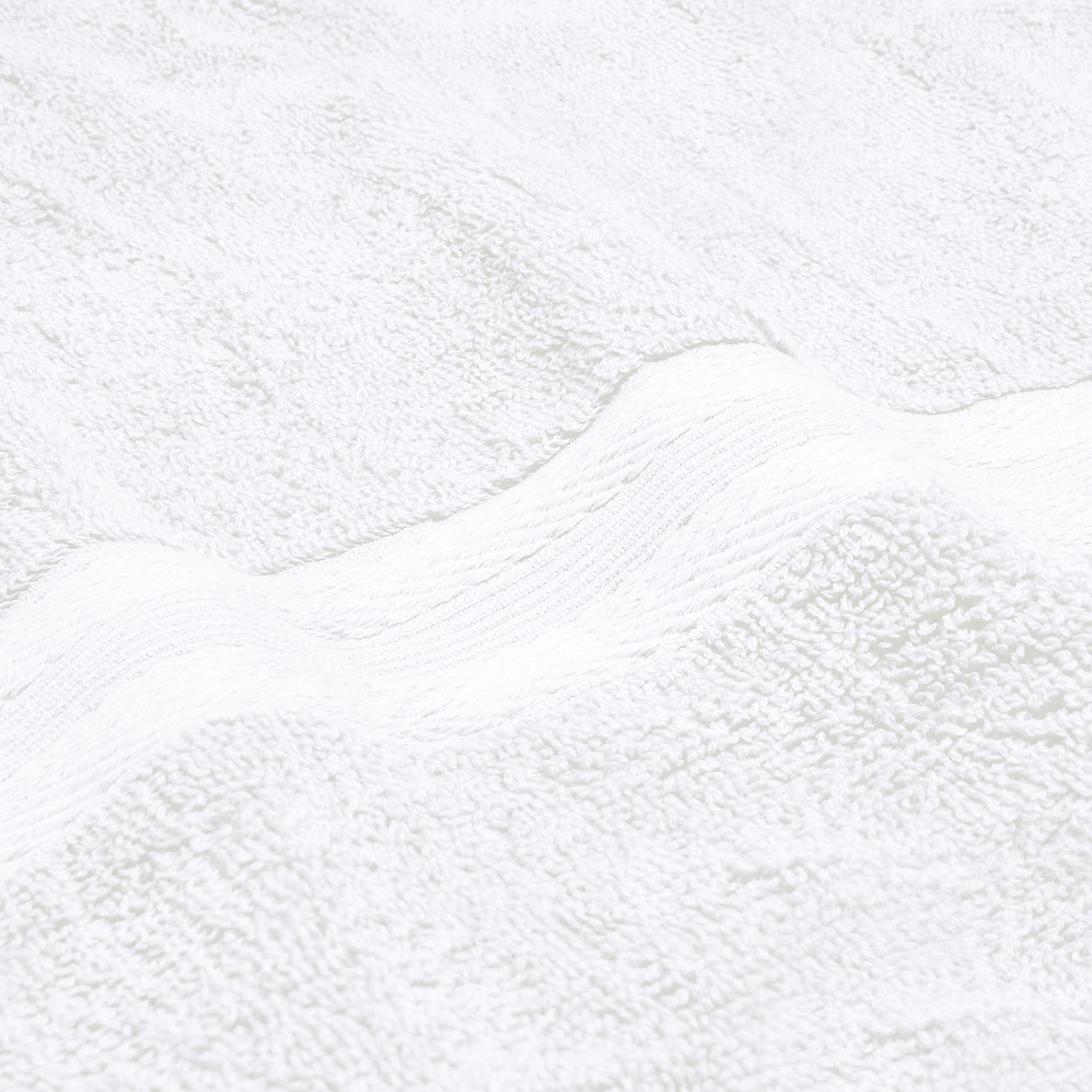 BOUTIQUO White Towel Set - 8 Piece Bathroom Towel Set - 100% Ring Spun Cotton, 2 Bath Towel 27x54, 2 Hand Towel 16x28 and 4 Washcloth 13x13 - Ultra Soft Highly Absorbent Towel Set - White