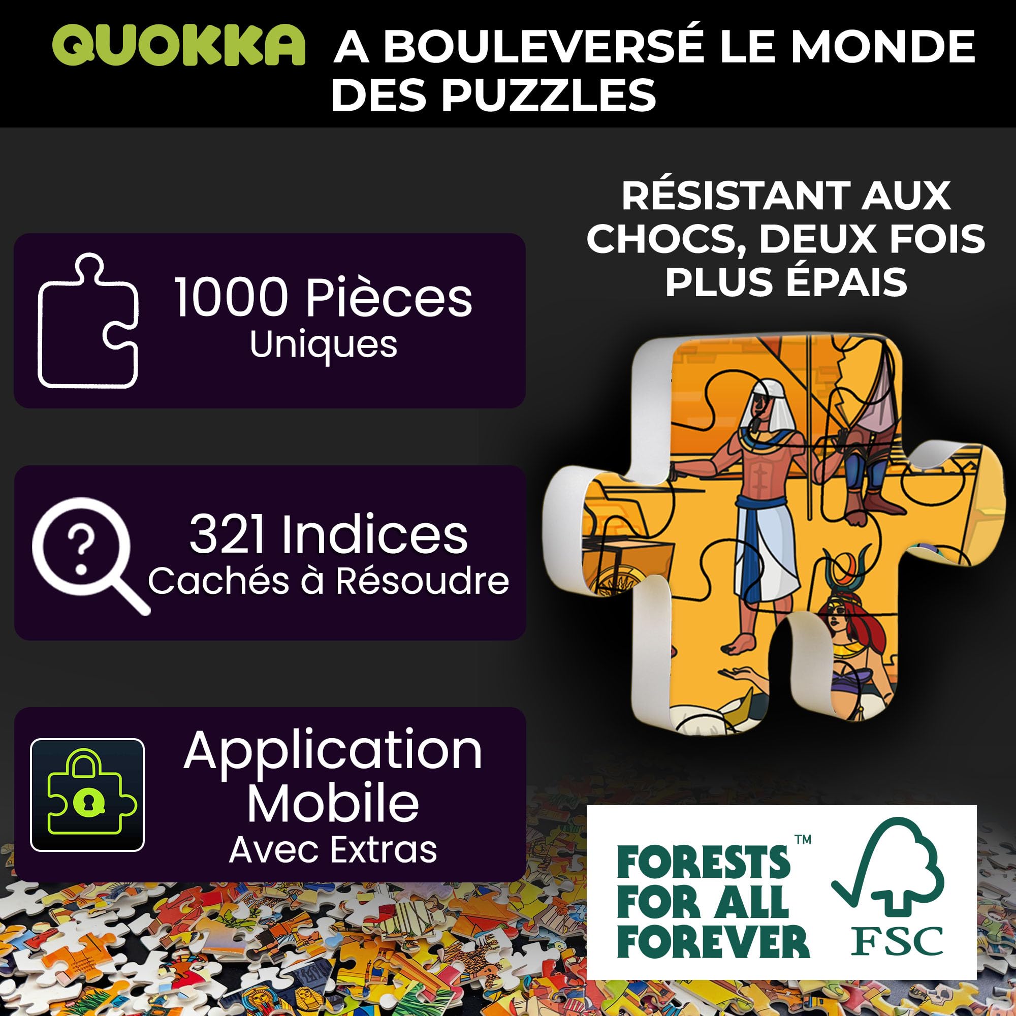 Puzzle pour Adultes - Puzzle 1000 Pieces Adulte | Dieux Nordiques, Grecs, Égyptiens - Lot de 3 Puzzles Pour Adultes de 1000 Pièces – Secrets Cachés et Histoire Audio Amusants