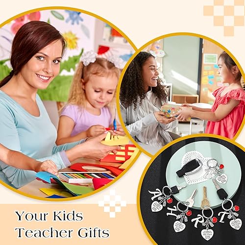 Miniatura 5 de Juego de regalo de agradecimiento para profesores, llavero para profesores con inicial, kit de bolsa de maquillaje, juego de bolsa de regalo de