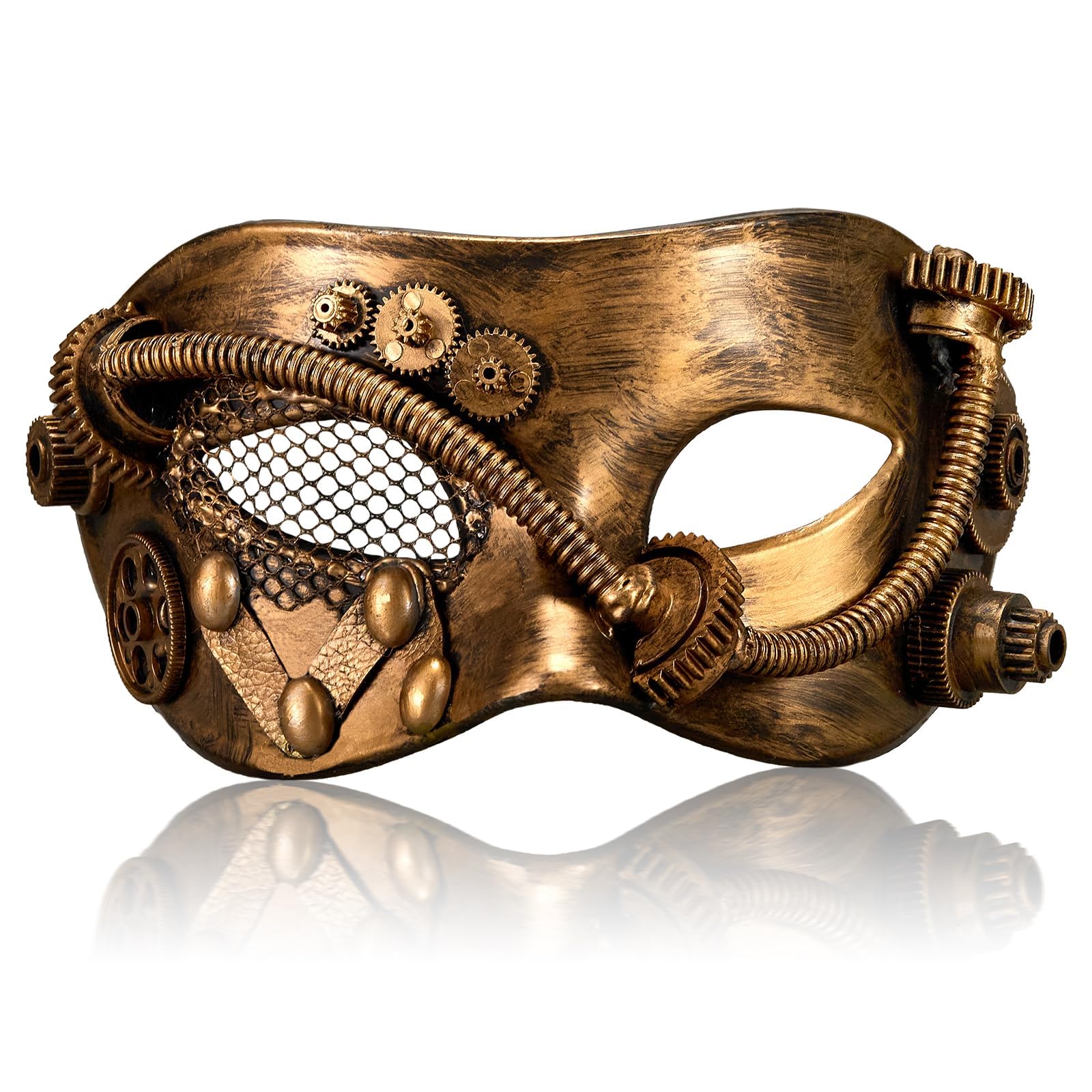 myseuni 2024 new steampunk mechanical mask- steam punk halloween masquerade mask for men- for party, prom, christmas