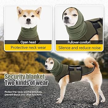 IECOii Hondenrust Jas, Elastische Hondenjas Wrap voor Onweer, Reizen, Vuurwerk, Dierenartsbezoek, Verstelbare Hondenrust Jas Kalmerende Shirt, Lichtgewicht Rekbare Kalmerende Vest T-Shirts, Blauw, L