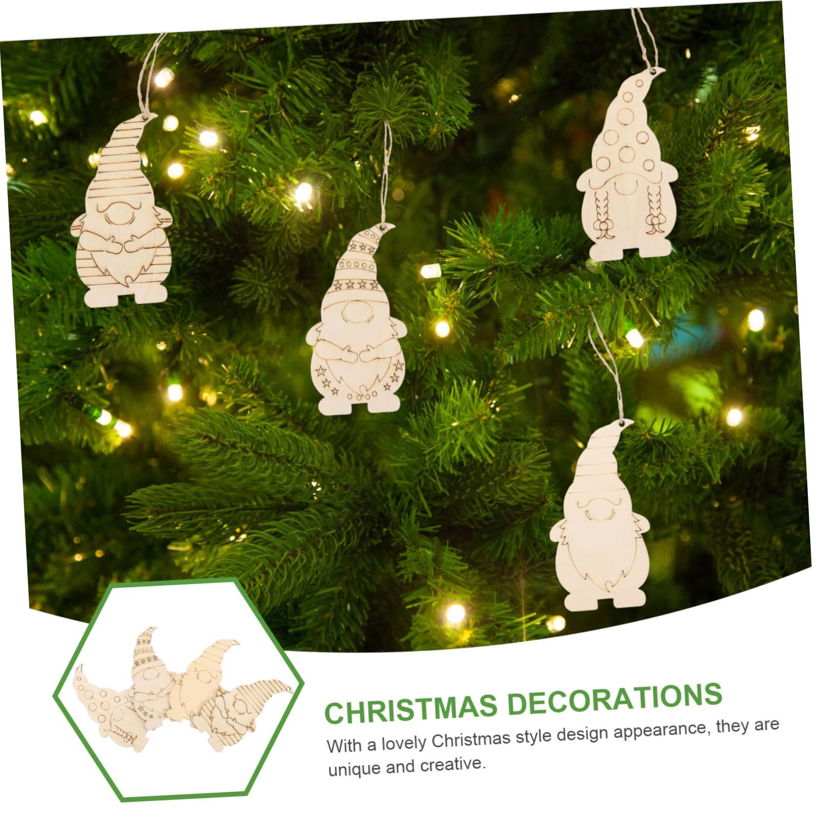 40 Pezzi Decorazioni in Legno Gnomi Fai da Te per Albero di Natale, Materiale Sintetico Leggero, Stile Rustico e Atmosfera Festiva per Eventi Natalizi
