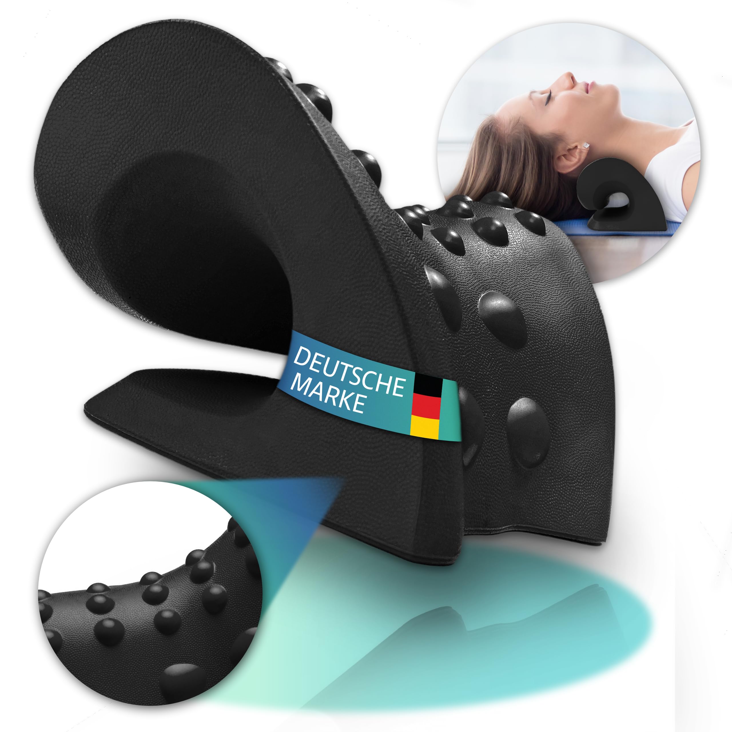 Estensore cervicale – Dispositivo ortopedico per l'allenamento cervicale per la correzione della postura e alleviamento del dolore – Supporto cervicale ergonomico per il rilassamento e