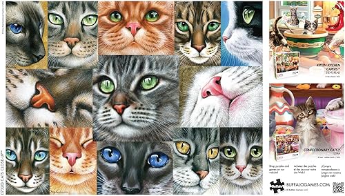 Miniatura 5 de Buffalo Games - Primer plano de gatos - Rompecabezas de 750 piezas para adultos rompecabezas desafiante perfecto para noches de juego - Tamaño