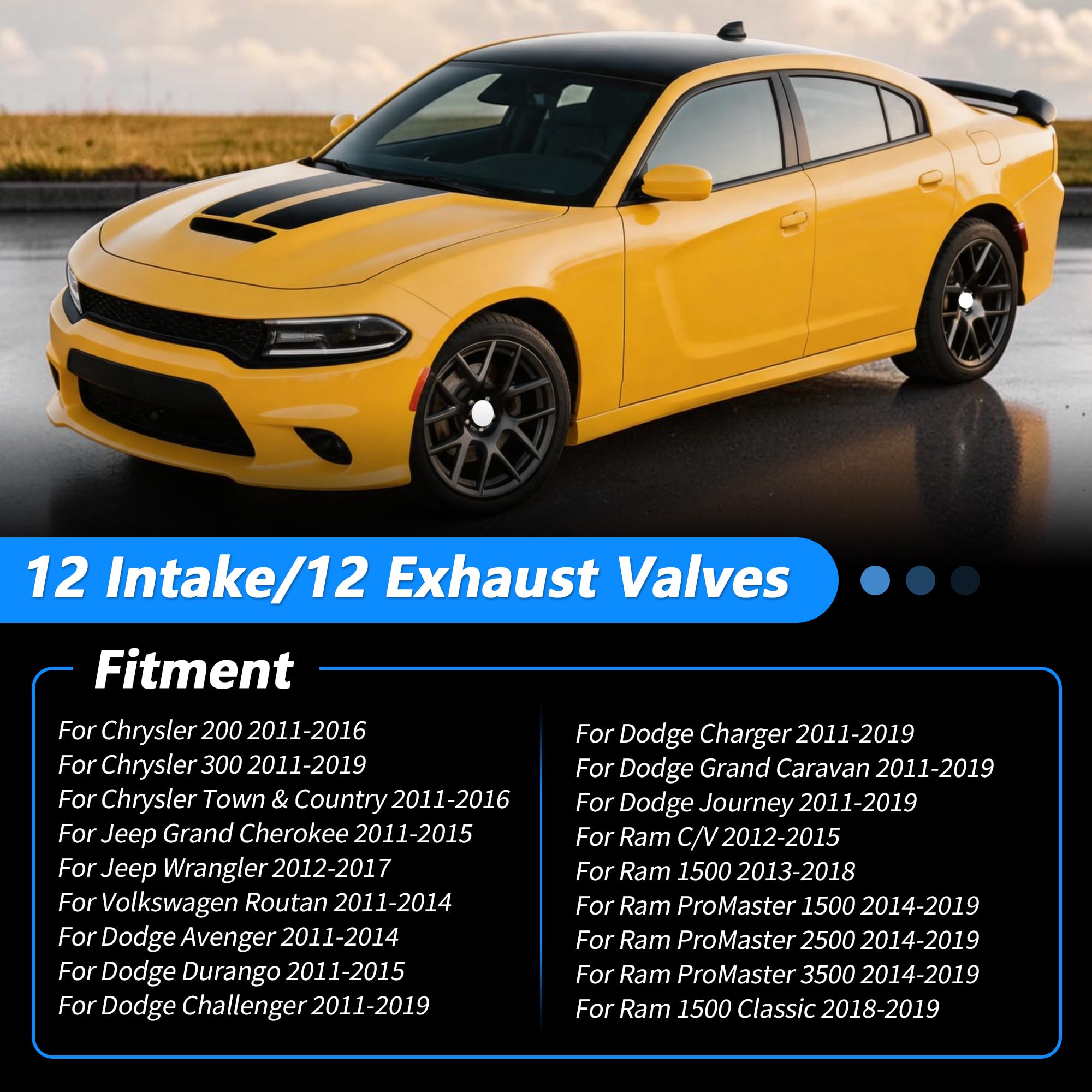 24 Valvole Di Aspirazione E Scarico per Chrysler 200 300 per Ram 1500 5184127AC
