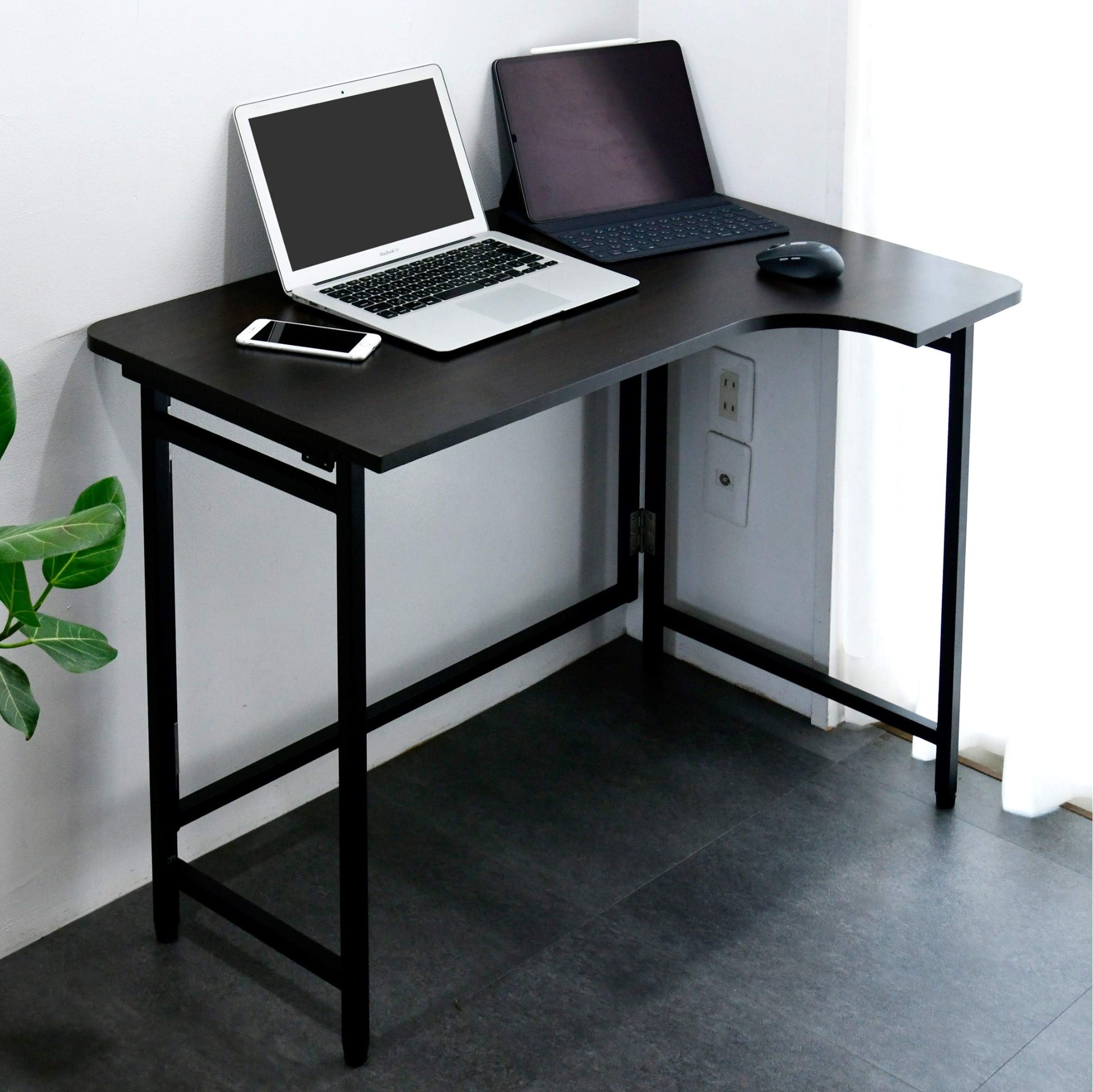 Amazon | デスク (L字デスク) 折りたたみ 傷・汚れ・水分・熱に強い天