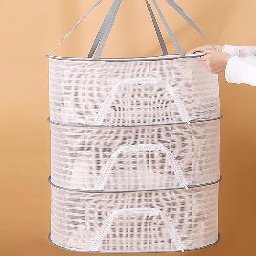 Miniatura 3 de Tendedero de secado de ropa plana – Red de malla plegable para ropa sucia, suéteres de lana antideformación, jaula de secadora para pescado seco,