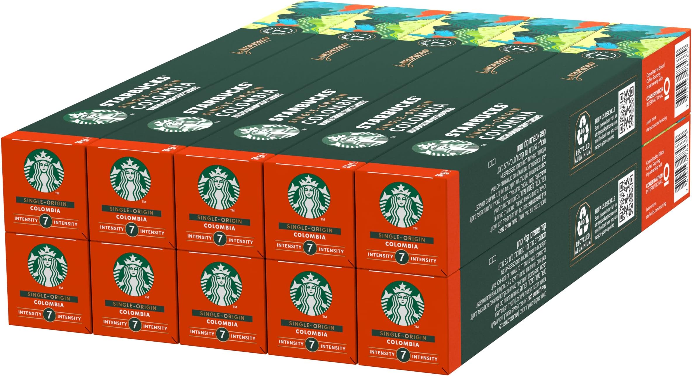 Single-Origin Colombia by Nespresso, Medium Roast, Coffee Capsules 10 x 10 (100 Capsules)