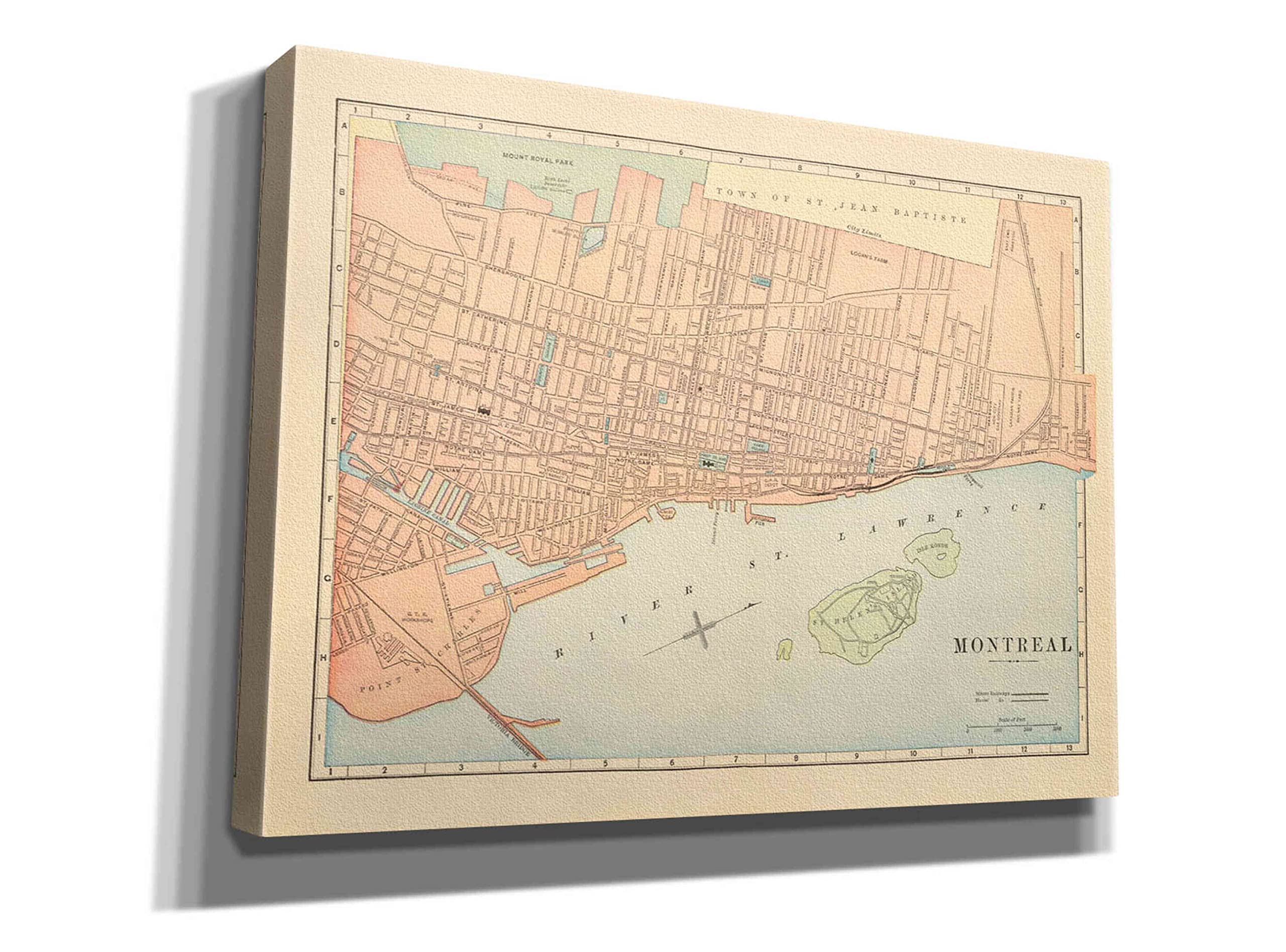 Epic Graffiti 'Map of Montreal' by Wild Apple Portfolio, Canvas Wall Art, 54