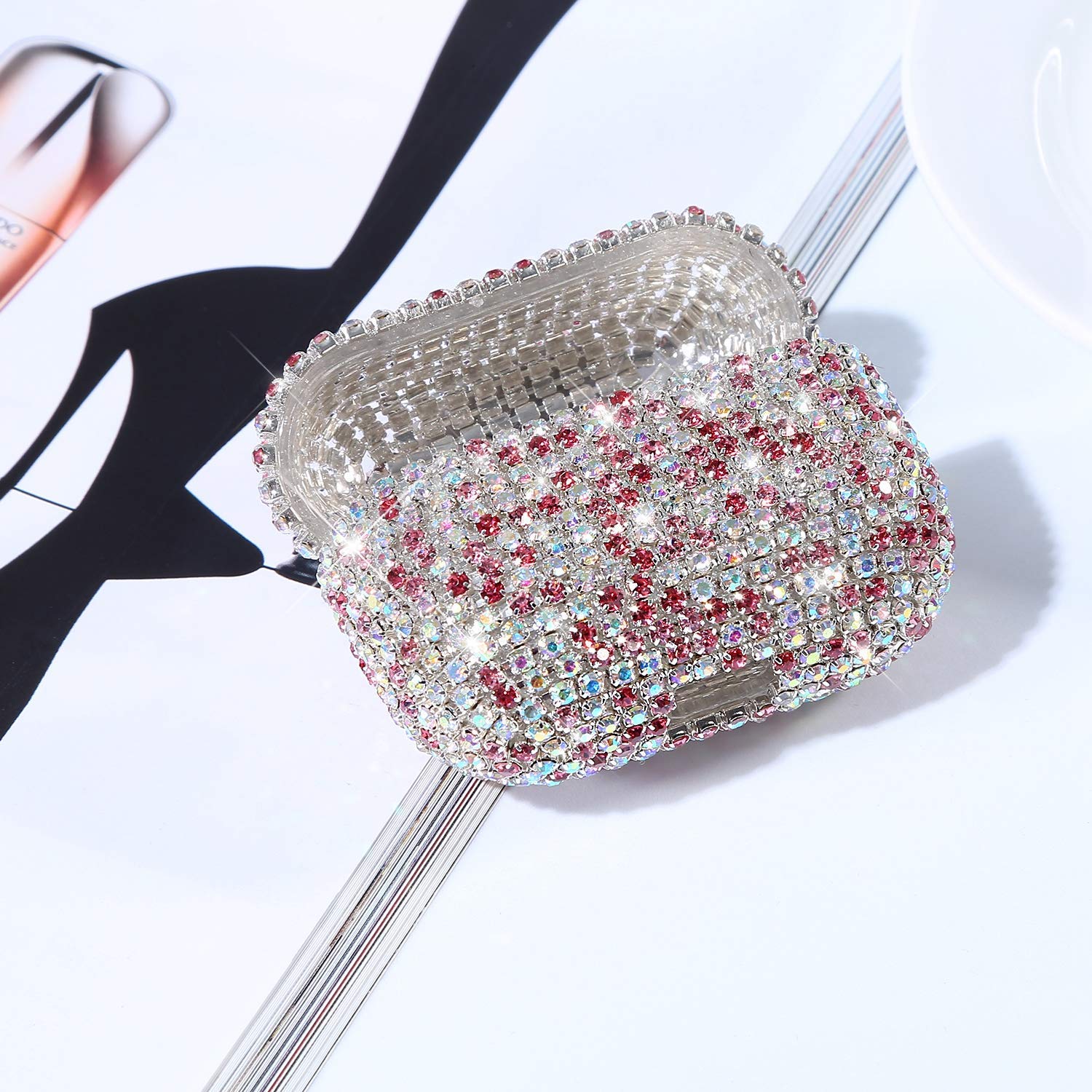 JRCYVTA Custodia Per AirPods Pro 3 Con Strass Luccicanti – Pelle Di Lusso, Design Diamante, Compatibile Con Terza Generazione – Protettiva E Alla Moda Per Ragazze E Donne