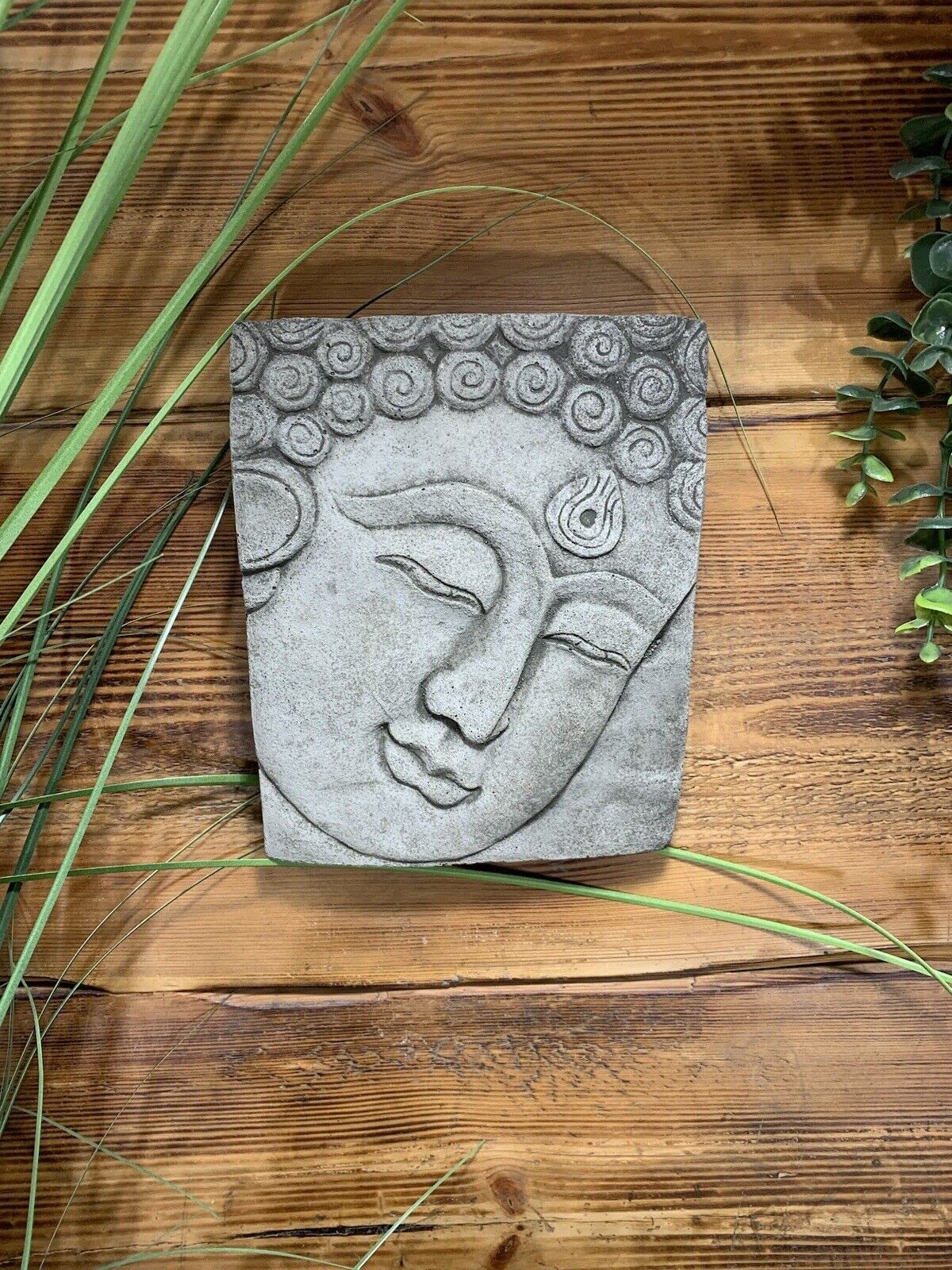 STONE GARDEN BUDDHA ORIENTAL WALL PLAQUE HANGING GIFT ORNAMENT